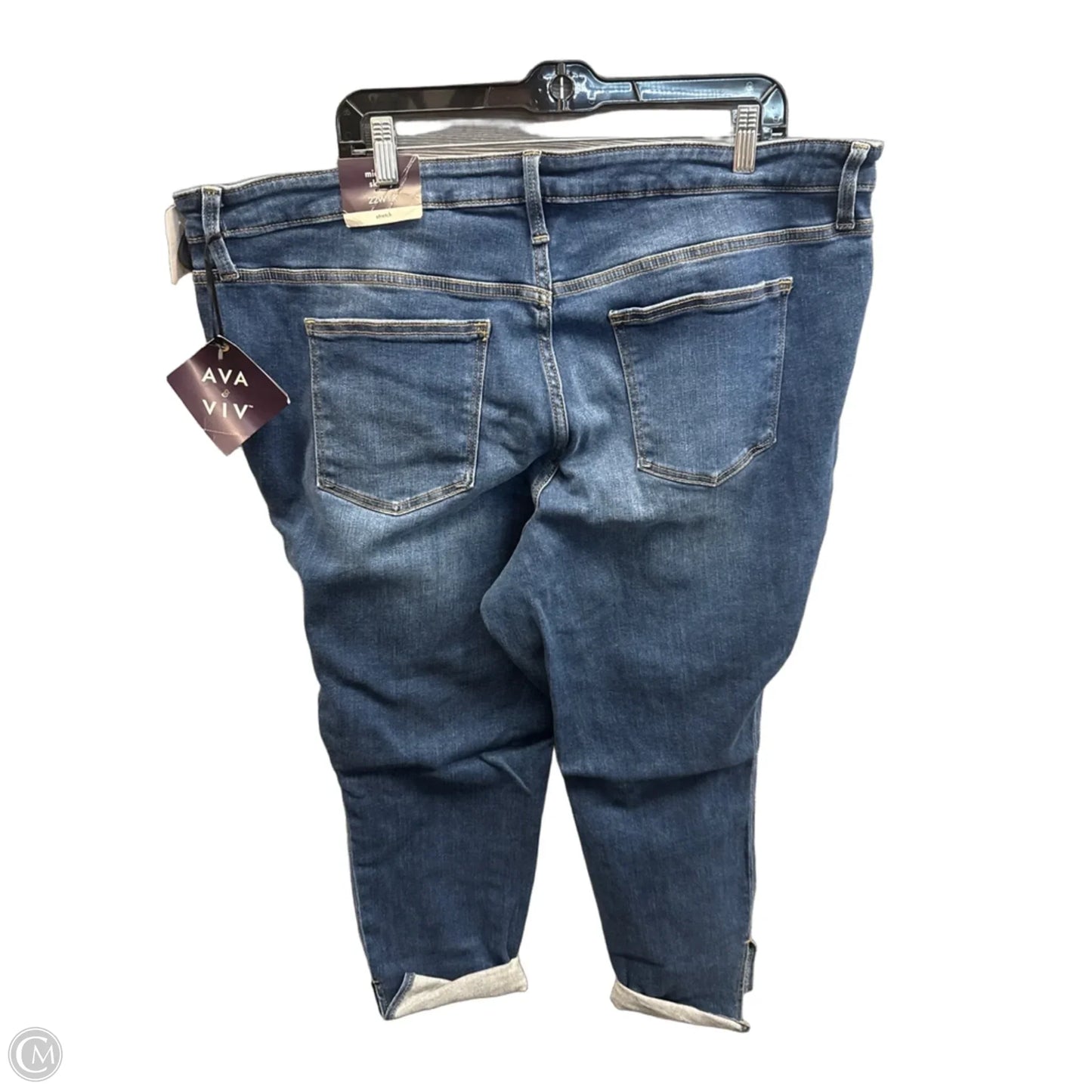 Jeans Skinny By Ava & Viv In Blue Denim, Size: 22