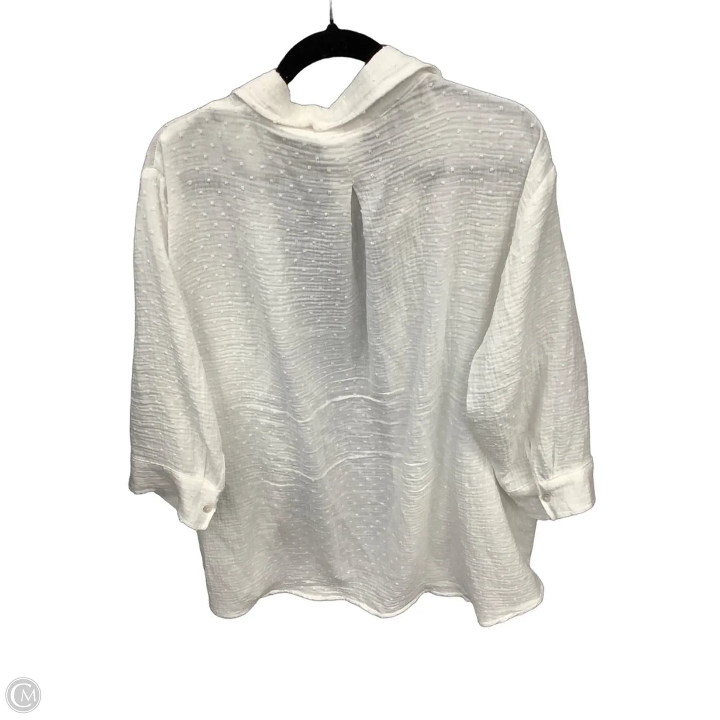 Top Long Sleeve By Cynthia Rowley In White, Size: 1x