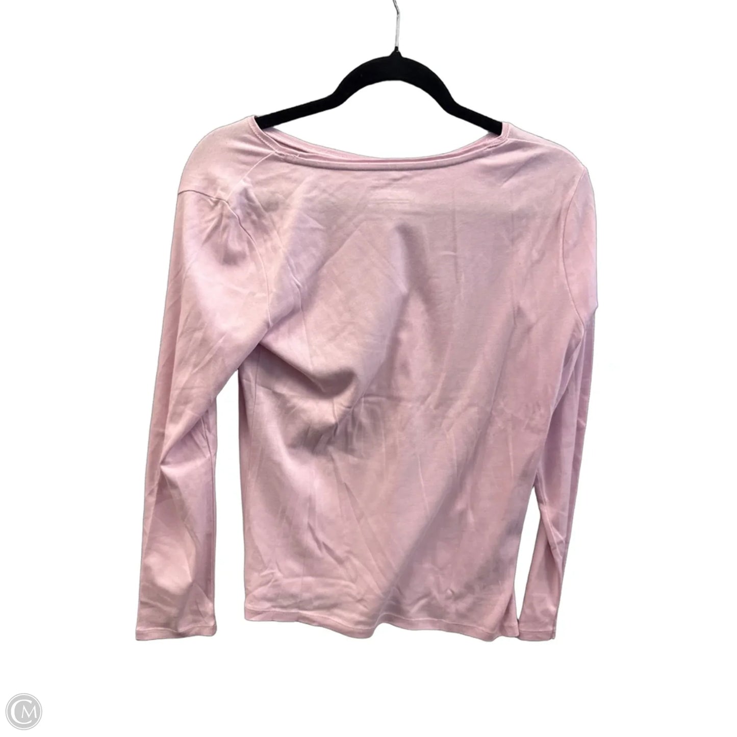 Top Long Sleeve Basic By Talbots In Pink, Size: M
