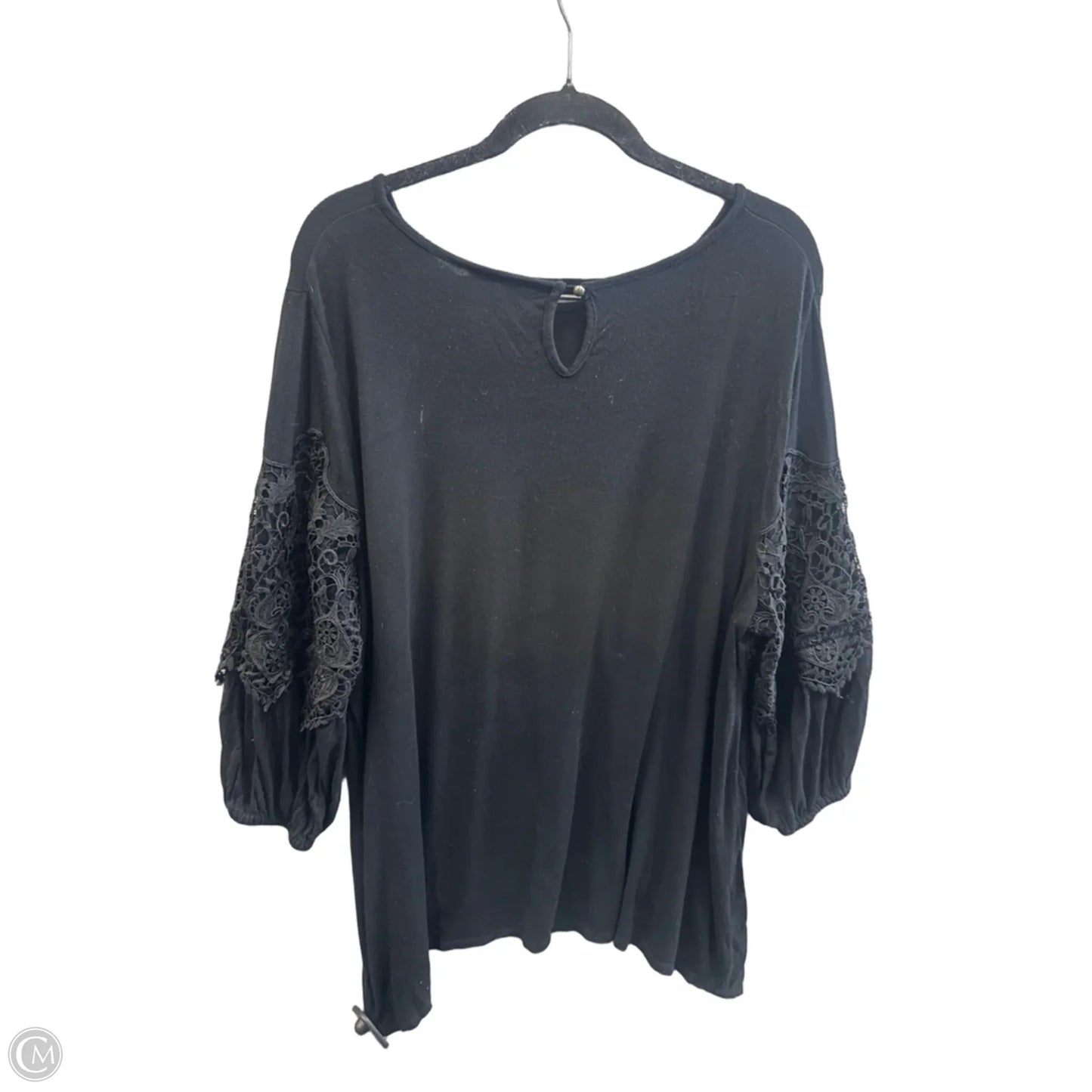 Top 3/4 Sleeve By Knox Rose In Black, Size: Xxl