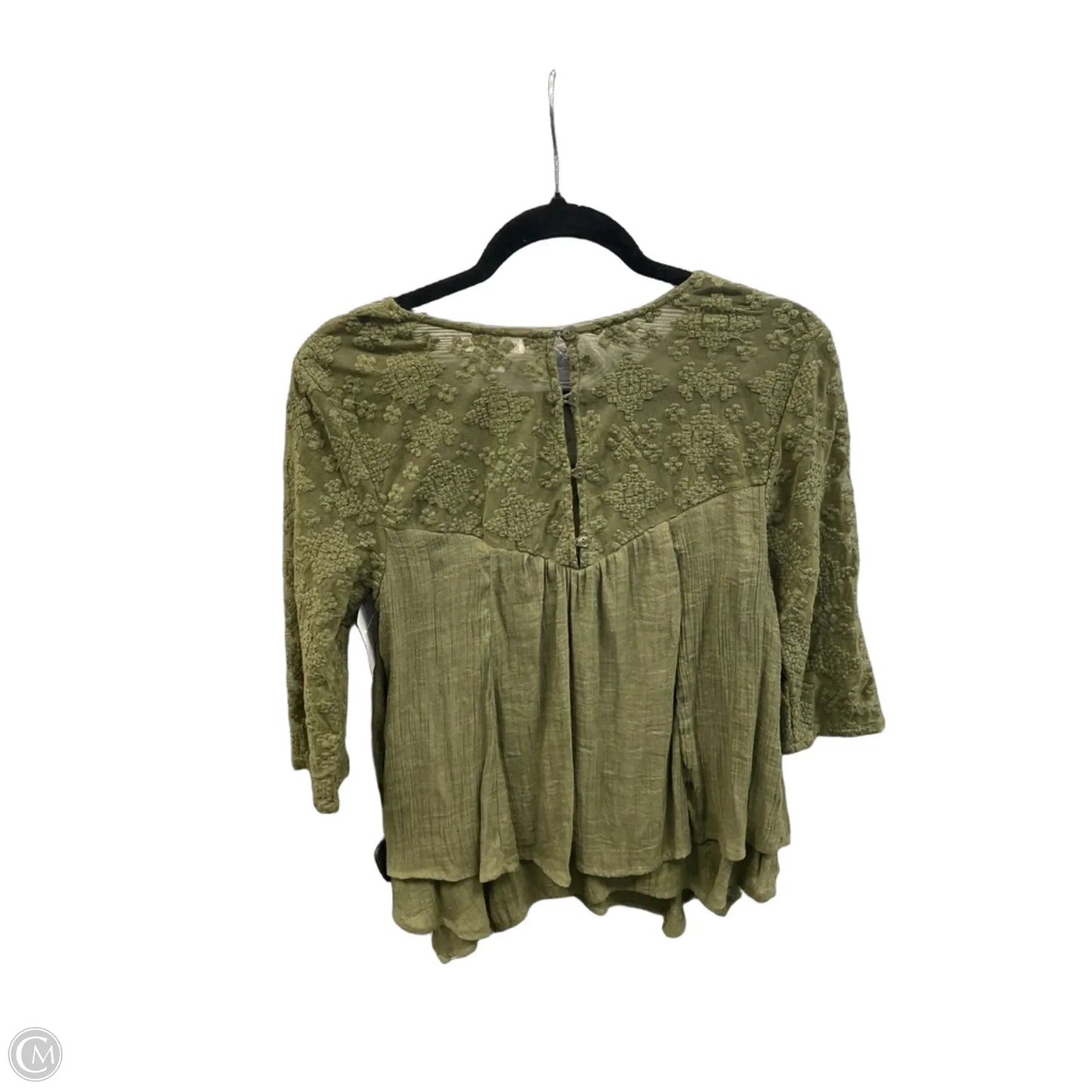 Top 3/4 Sleeve By John Paul Richard In Green, Size: M