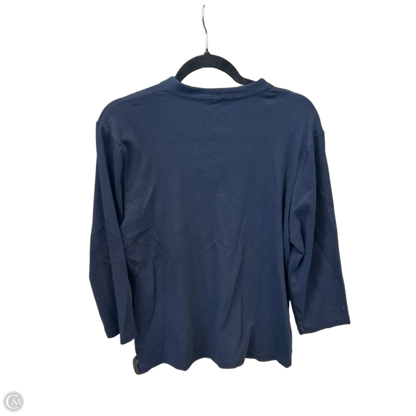 Top Long Sleeve Basic By Liz Claiborne In Navy, Size: Xl