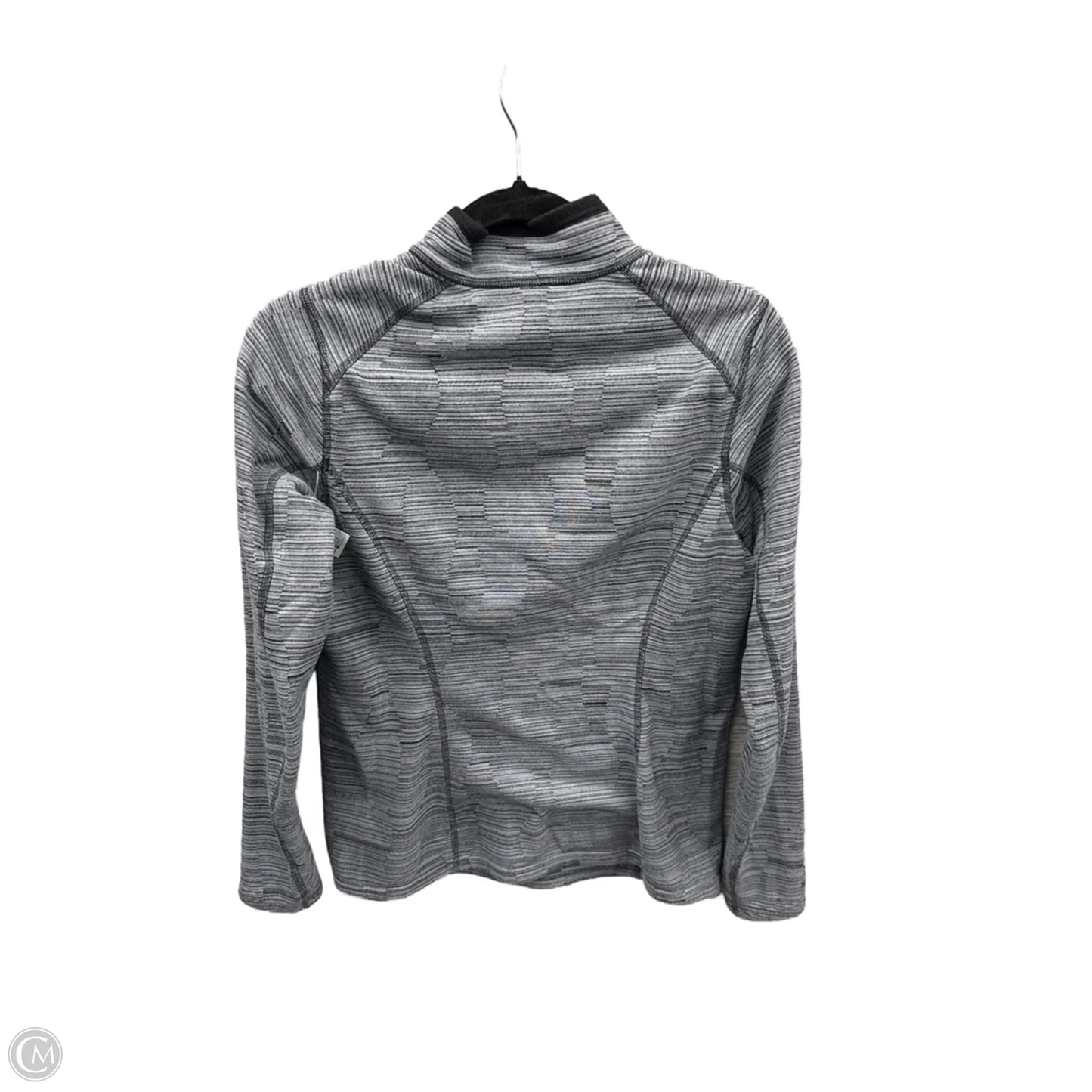 Athletic Top Long Sleeve Collar By The North Face In Grey, Size: M