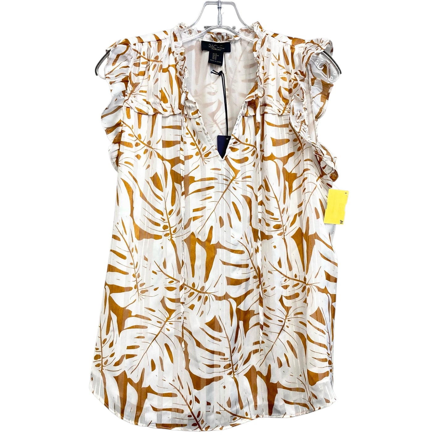Top Sleeveless By Rachel Zoe In Orange & White, Size:M