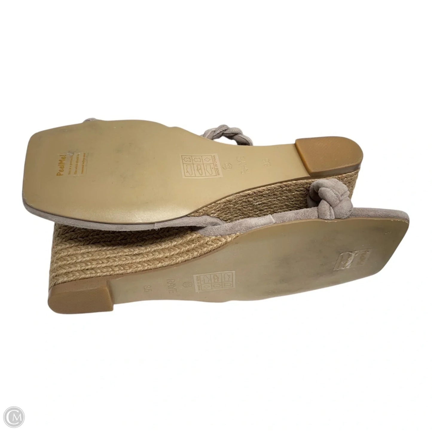 Sandals Heels Wedge By RAYE In Taupe, Size: 8.5