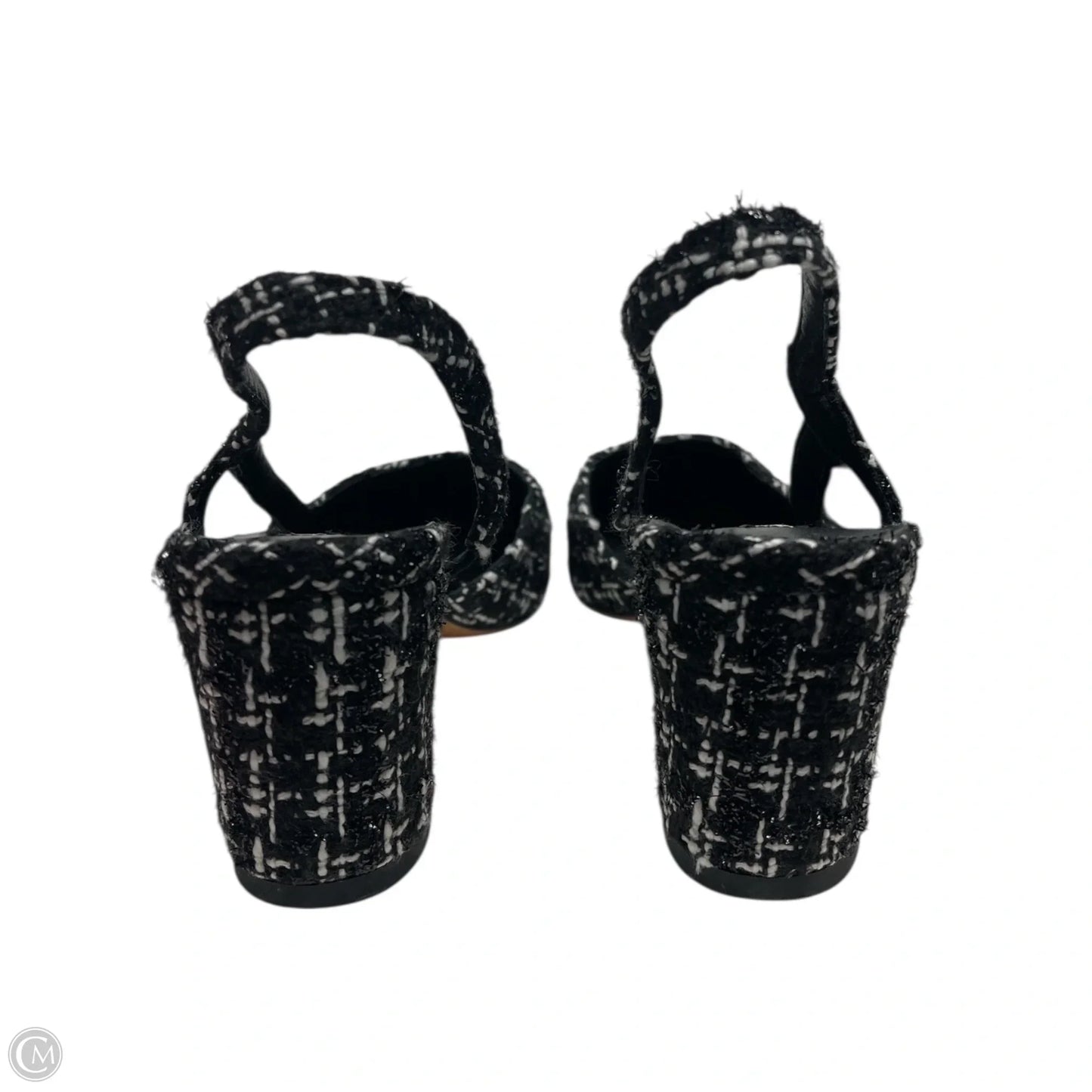 Shoes Heels Block By Clothes Mentor In Black & White, Size: 9.5