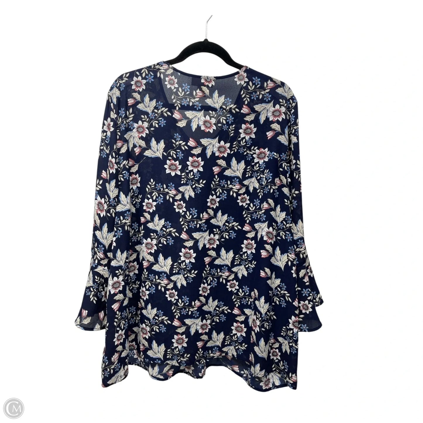 Top Long Sleeve By Style And Company In Floral Print, Size: 3x