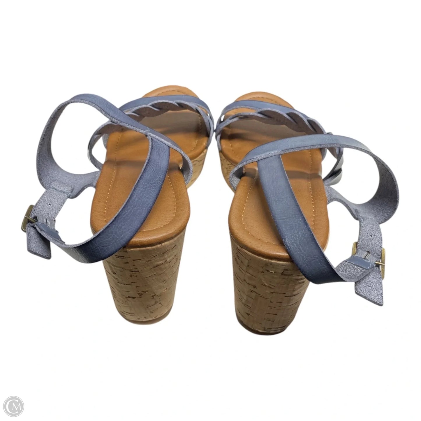Sandals Heels Wedge By Nicole In Blue, Size: 8