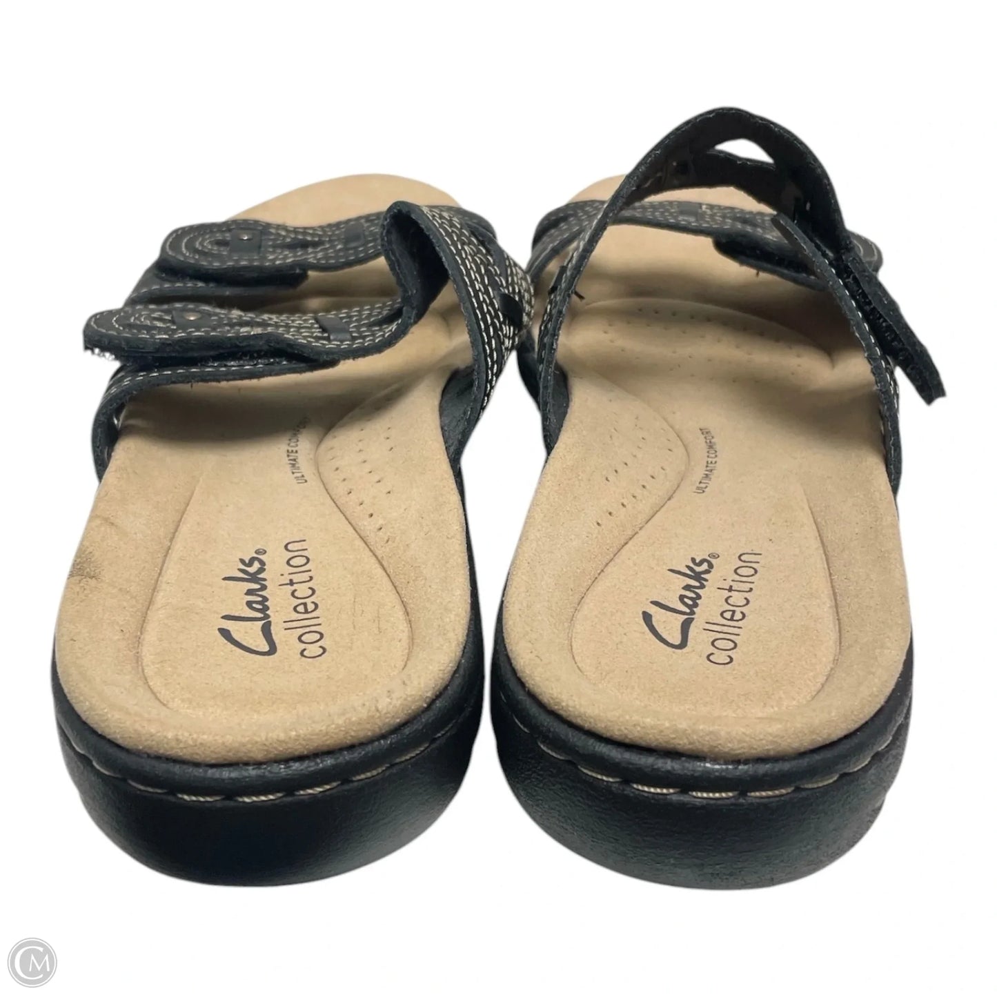 Sandals Flats By Clarks In Black, Size: 8.5