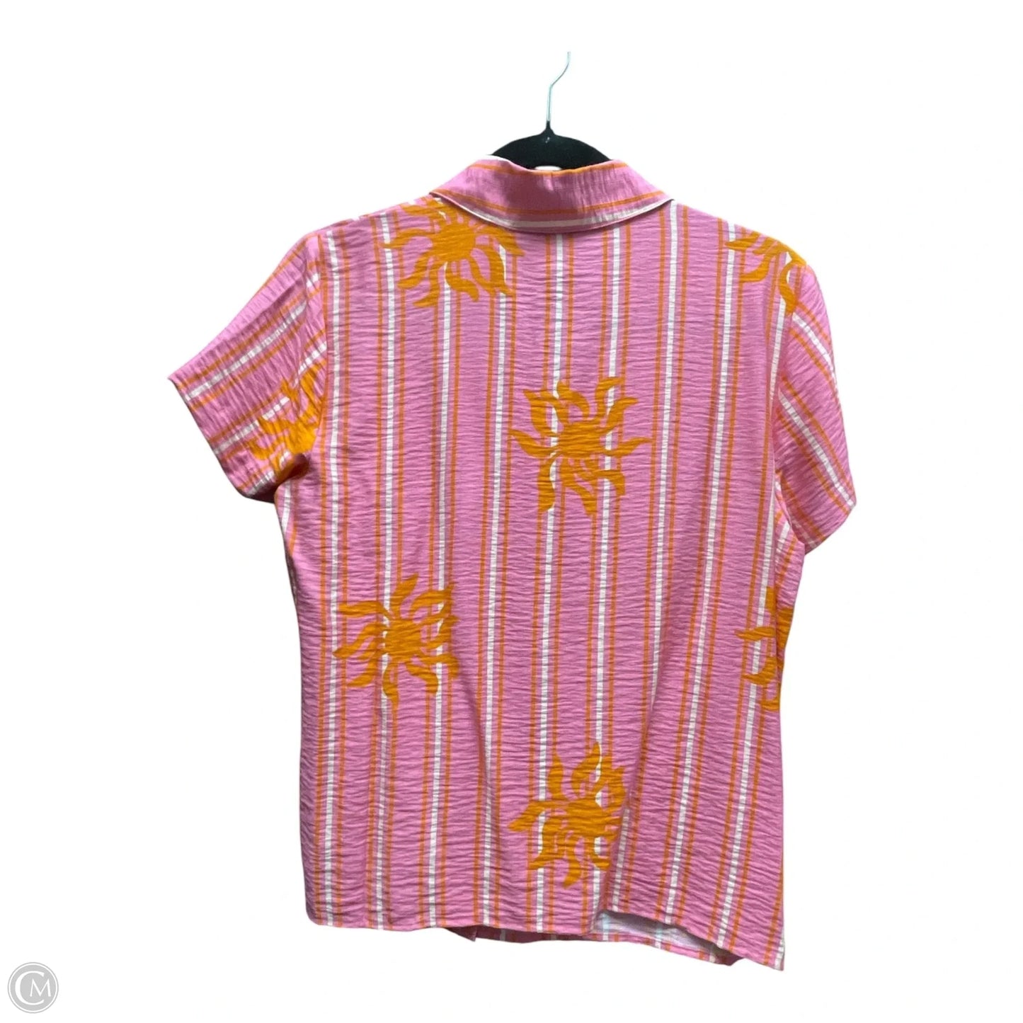 Top Short Sleeve By Cabi In Orange & Pink, Size: S