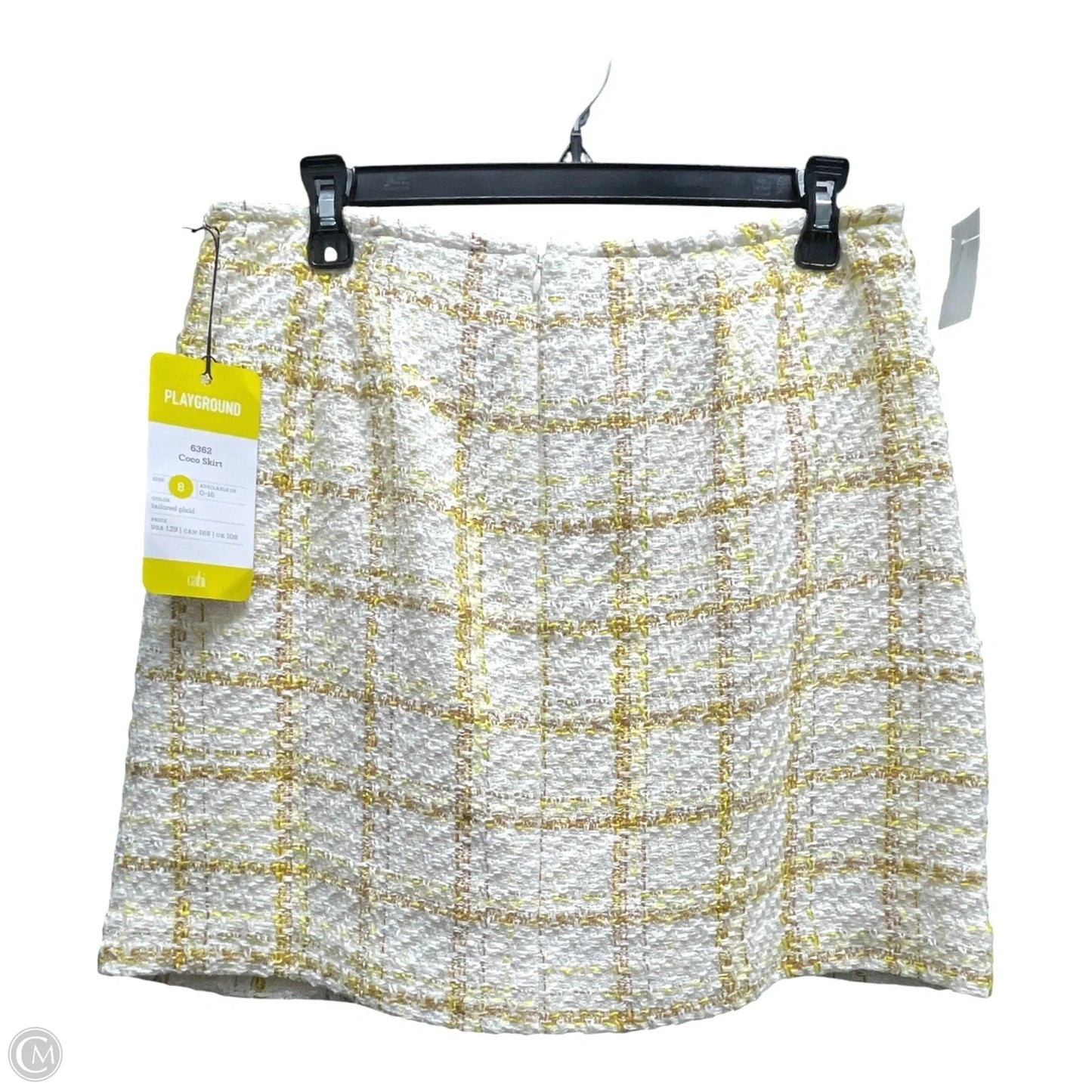 Skirt Mini & Short By Cabi In White & Yellow, Size: 8