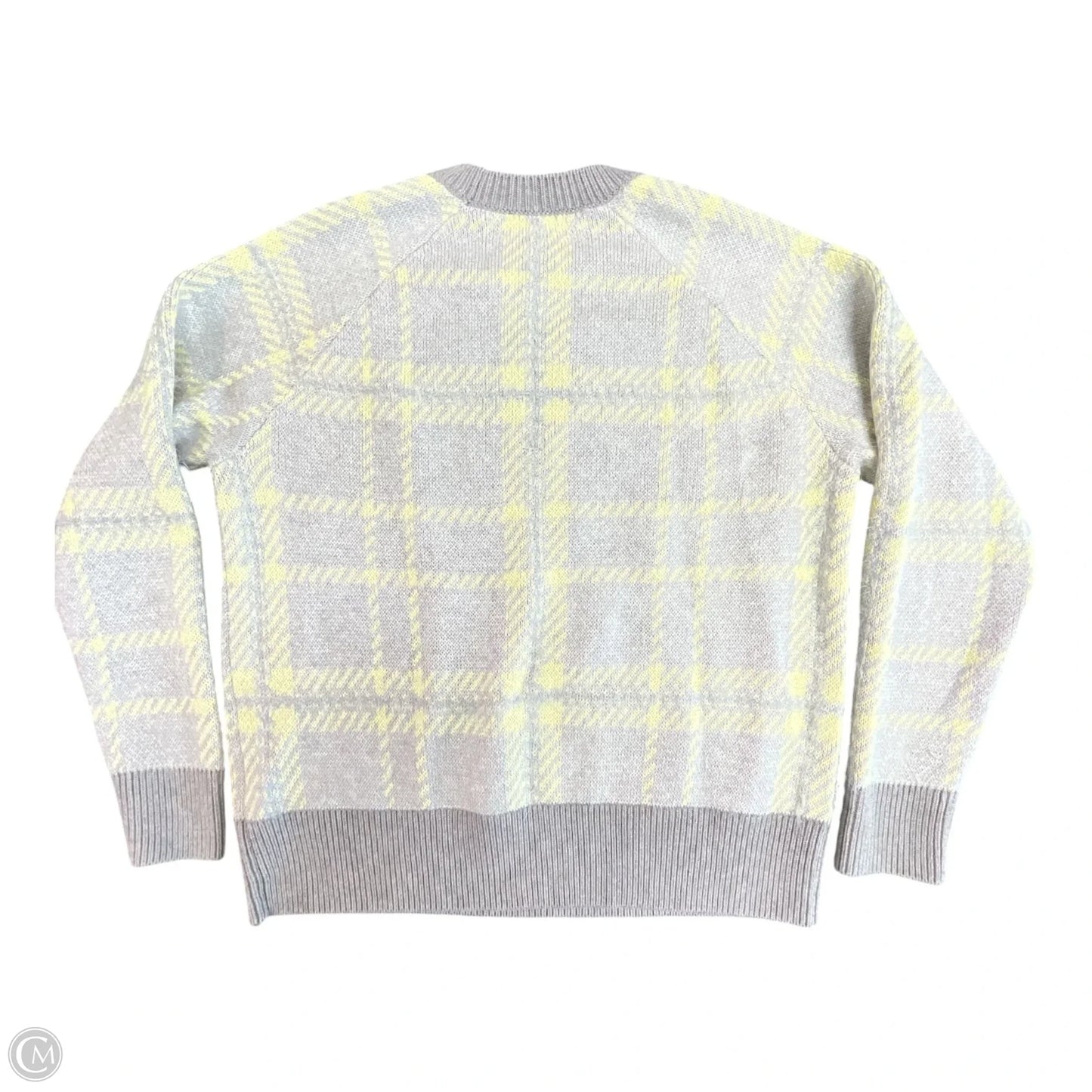 Sweater By Banana Republic In Grey & Yellow, Size: L