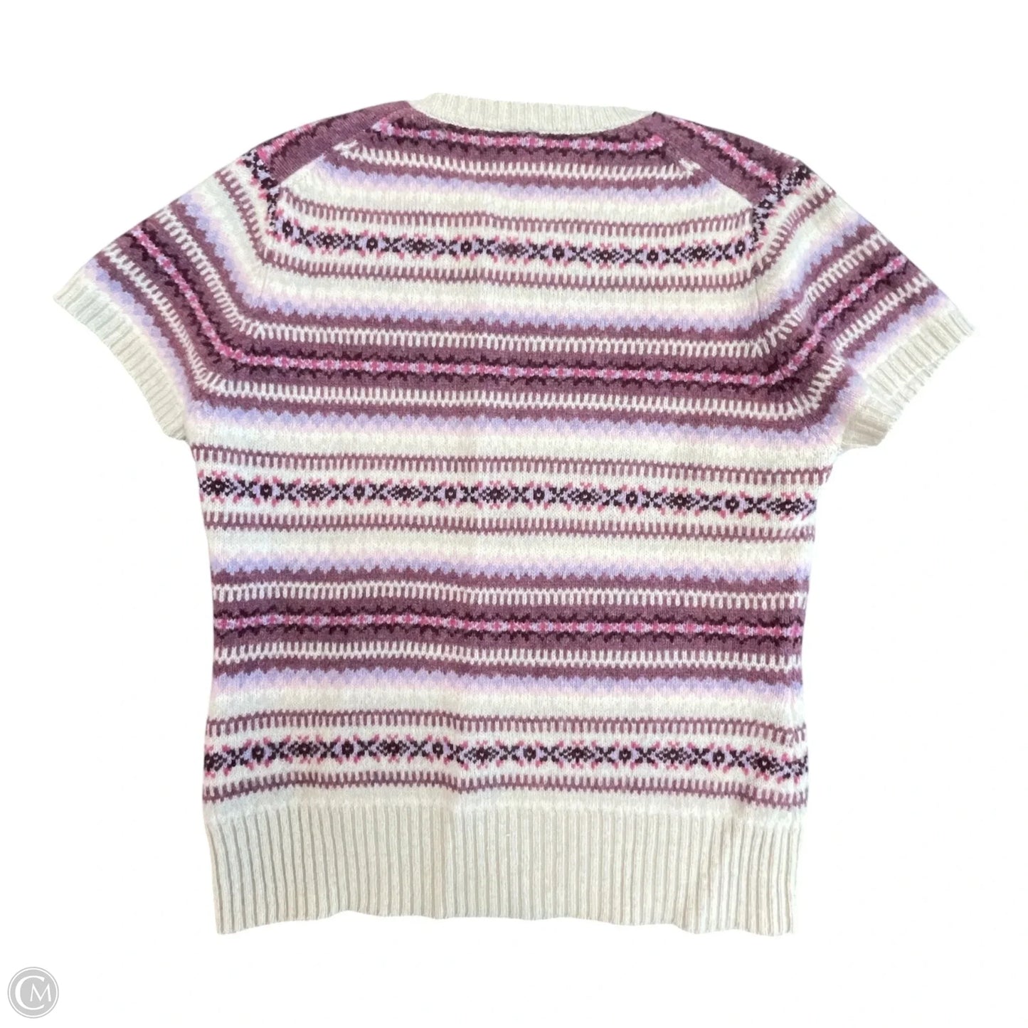 Sweater Short Sleeve By Gap In Cream & Pink, Size: L