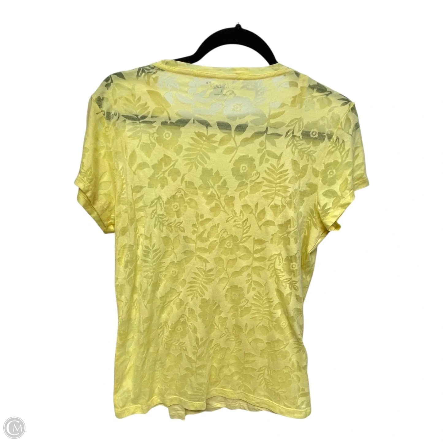 Top Short Sleeve By Willi Smith In Yellow, Size: L