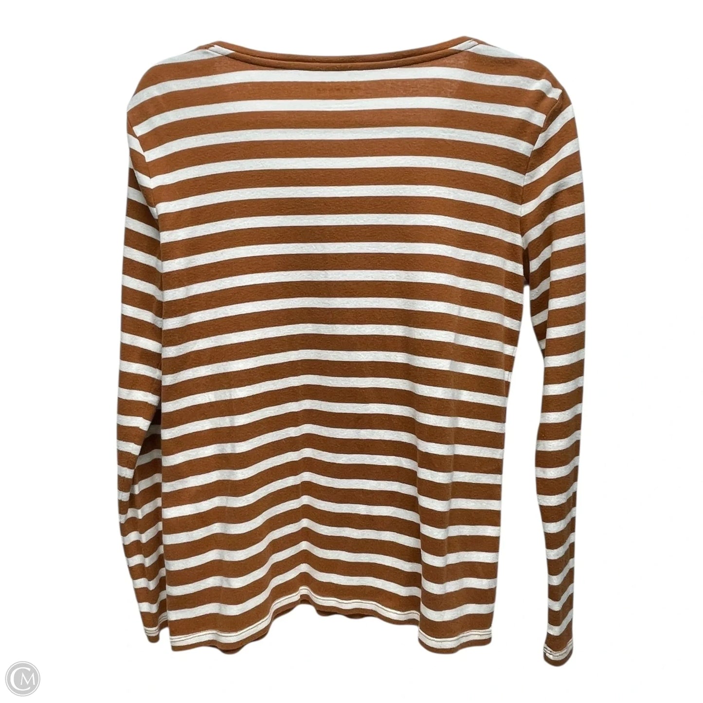 Top Long Sleeve By Talbots In Striped Pattern, Size: M