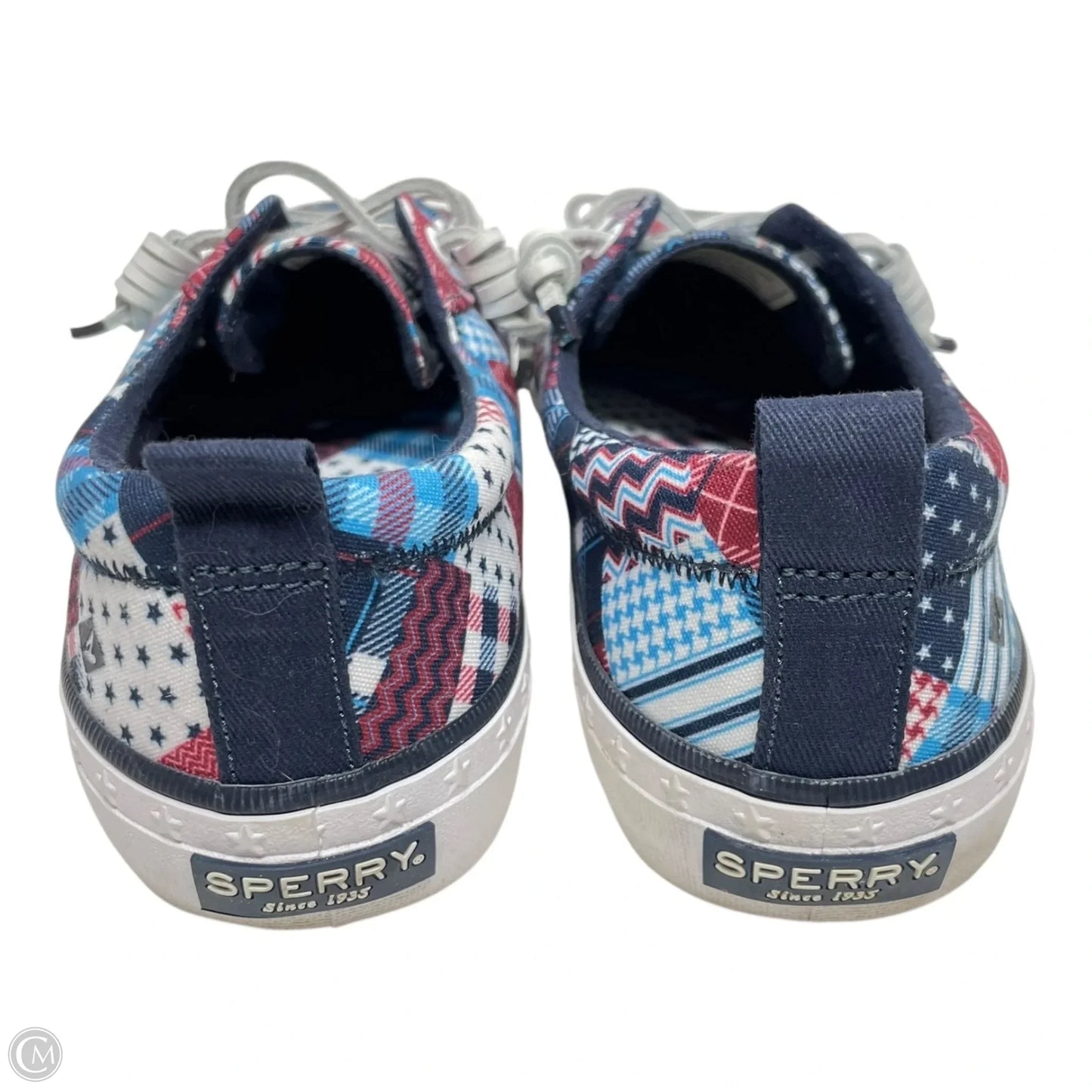 Shoes Sneakers By Sperry In Blue & Red & White, Size: 9