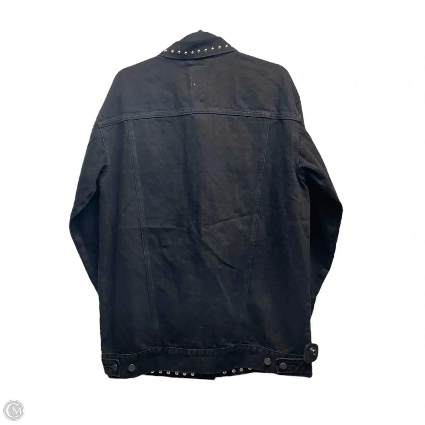 Jacket Denim By Gap In Black & Silver, Size: M