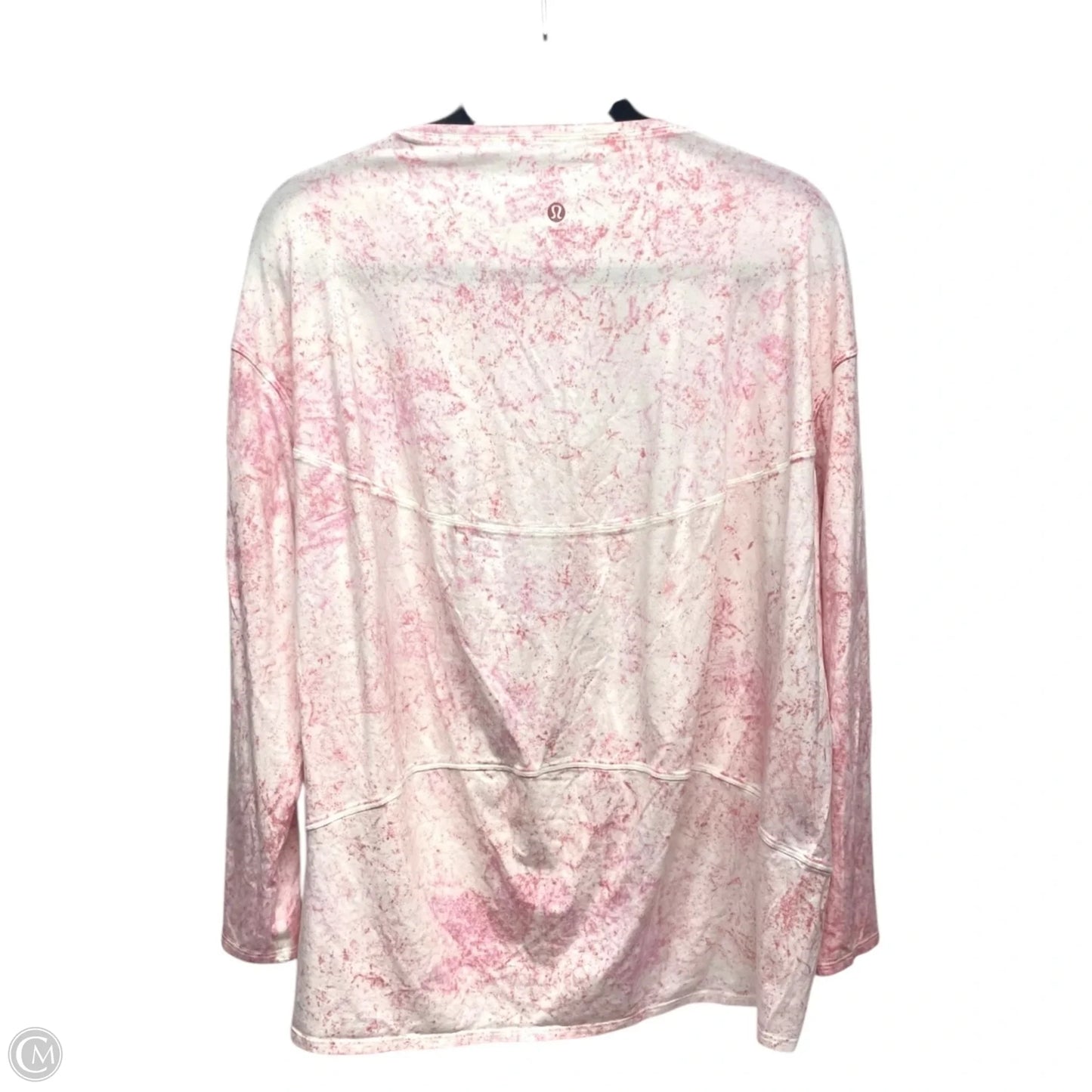 Athletic Top Long Sleeve Crewneck By Lululemon In Pink & White, Size: L