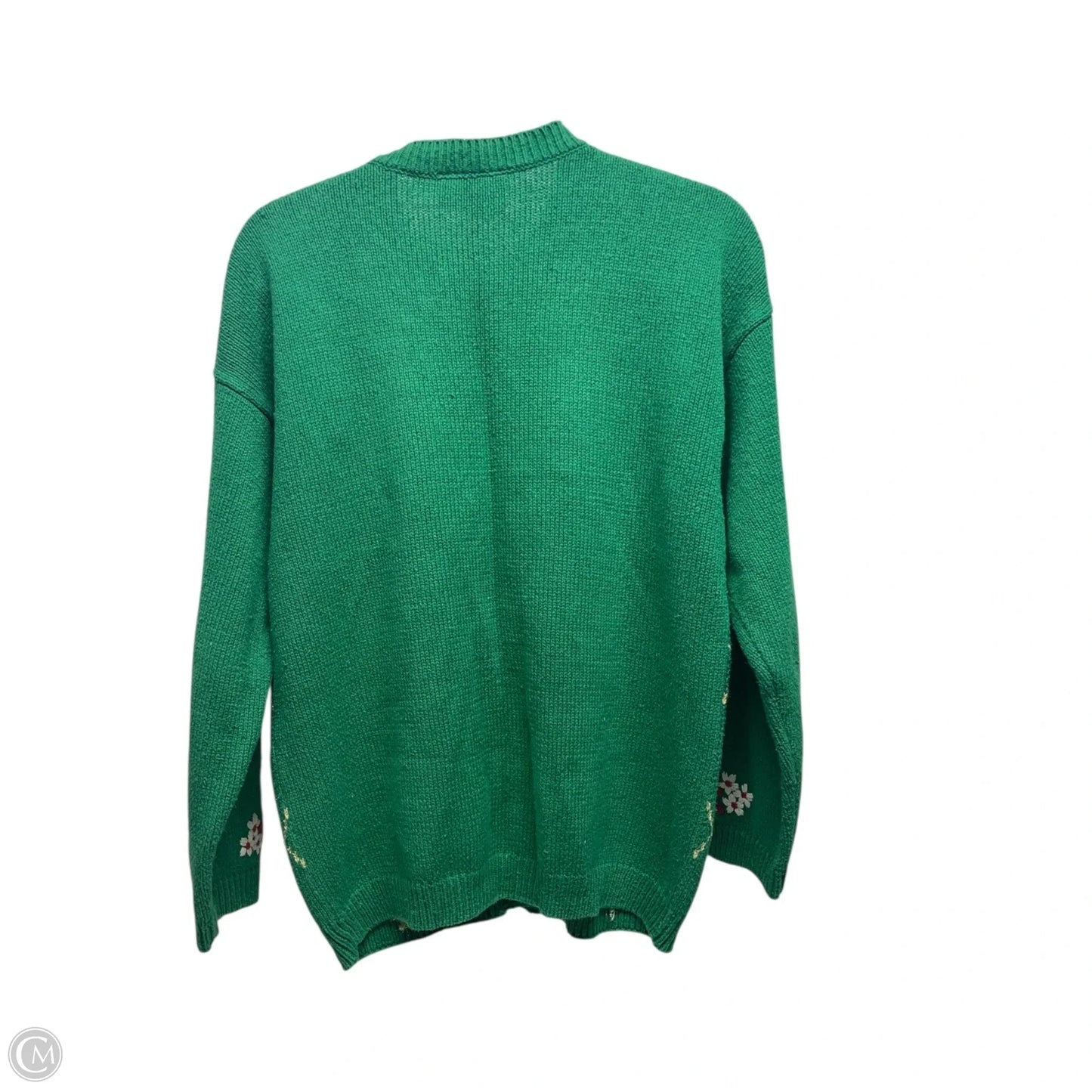 Sweater Cardigan panther - In Green & Red, Size: M