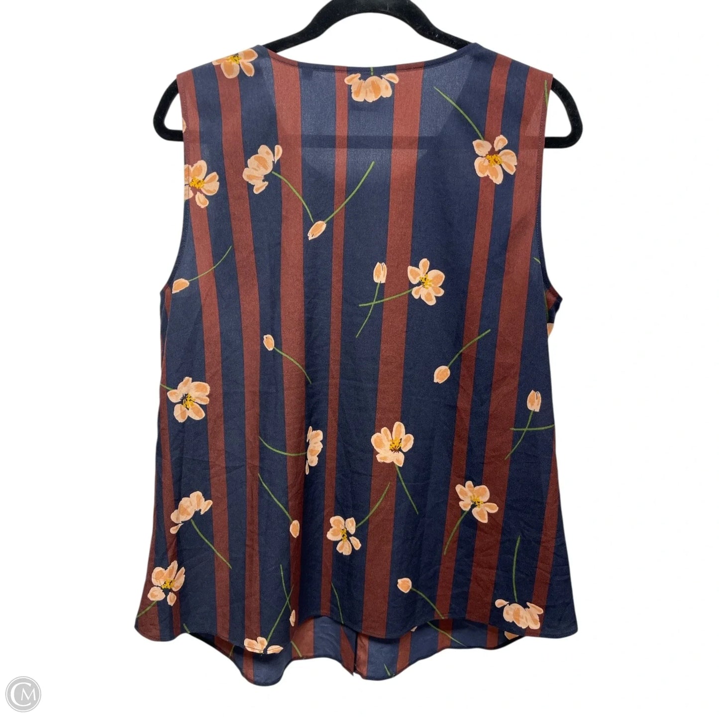 Top Long Sleeve By Cabi In Blue & Red, Size: L