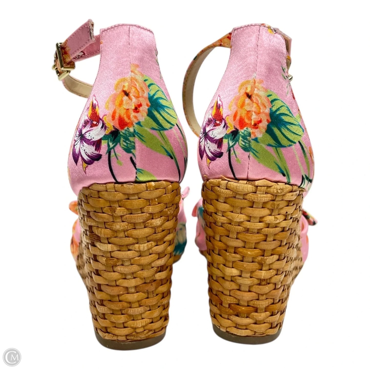 Sandals Heels Wedge By Jessica Simpson In Floral Print, Size: 5