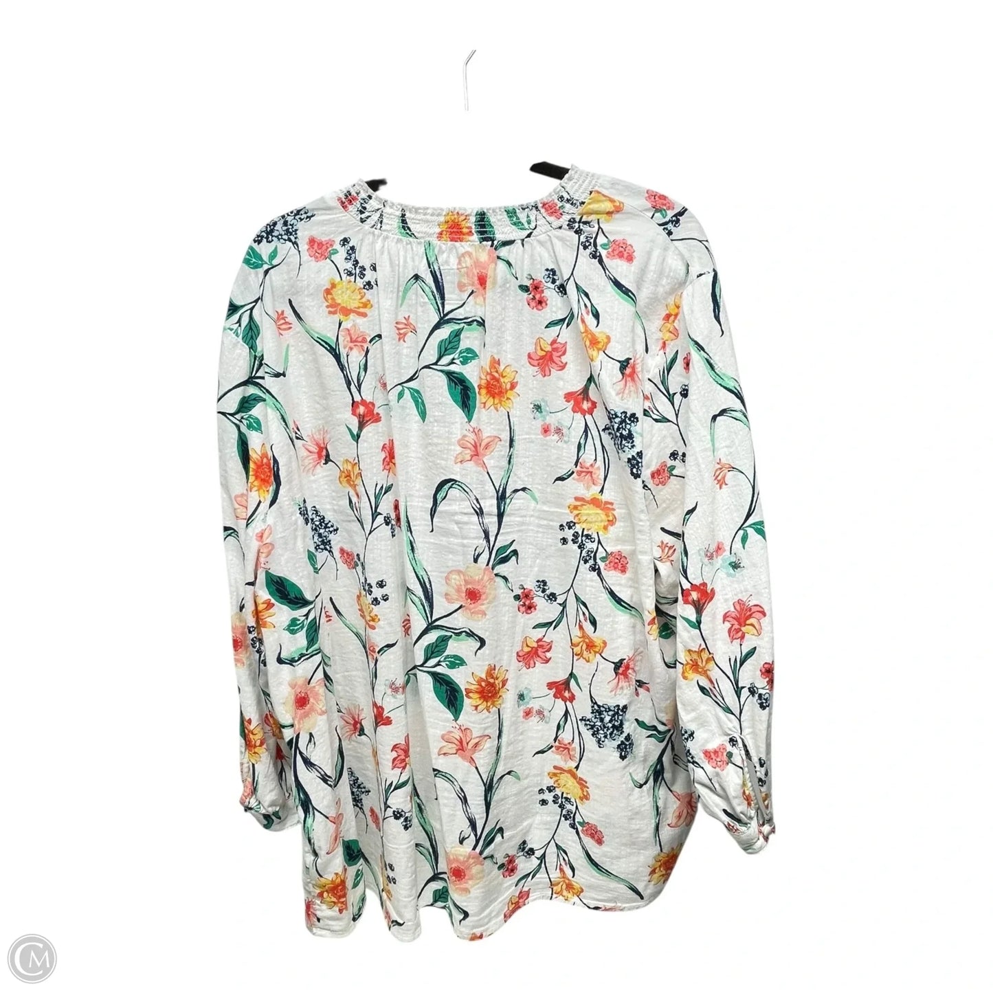 Top 3/4 Sleeve By St Johns Bay In Floral Print, Size: 2x