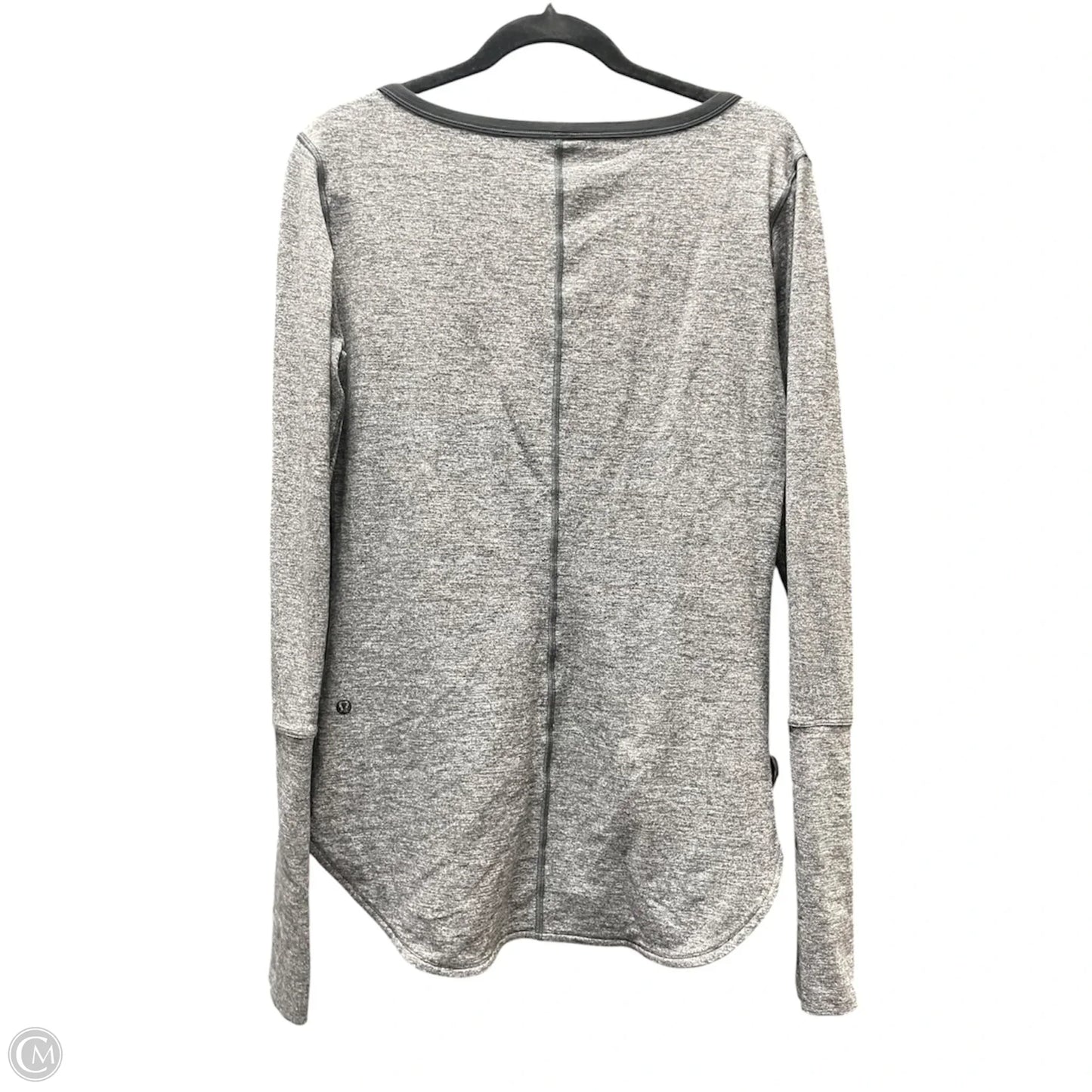 Athletic Top Long Sleeve Crewneck By Lululemon In Black & Grey, Size: L