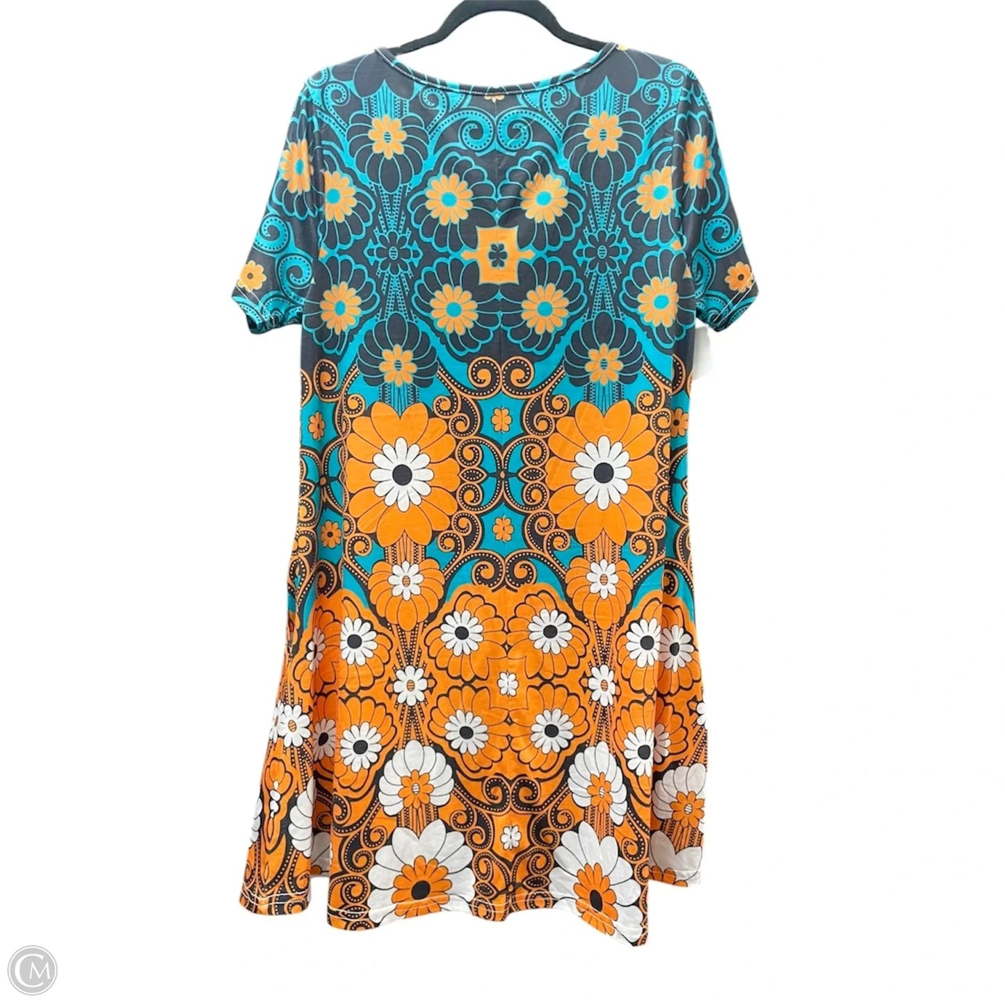 Dress Casual Short By Clothes Mentor In Orange & White, Size: L