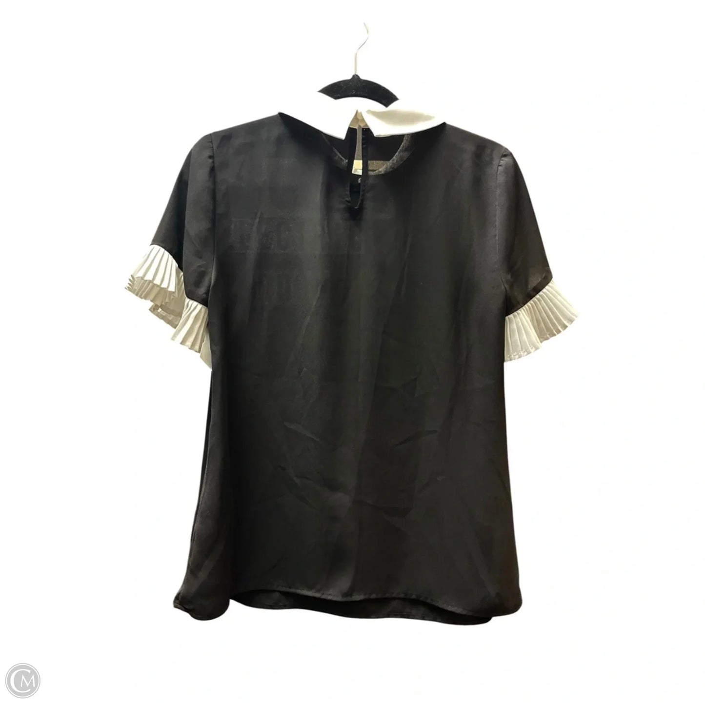 Top Short Sleeve By Cece In Black & White, Size: S