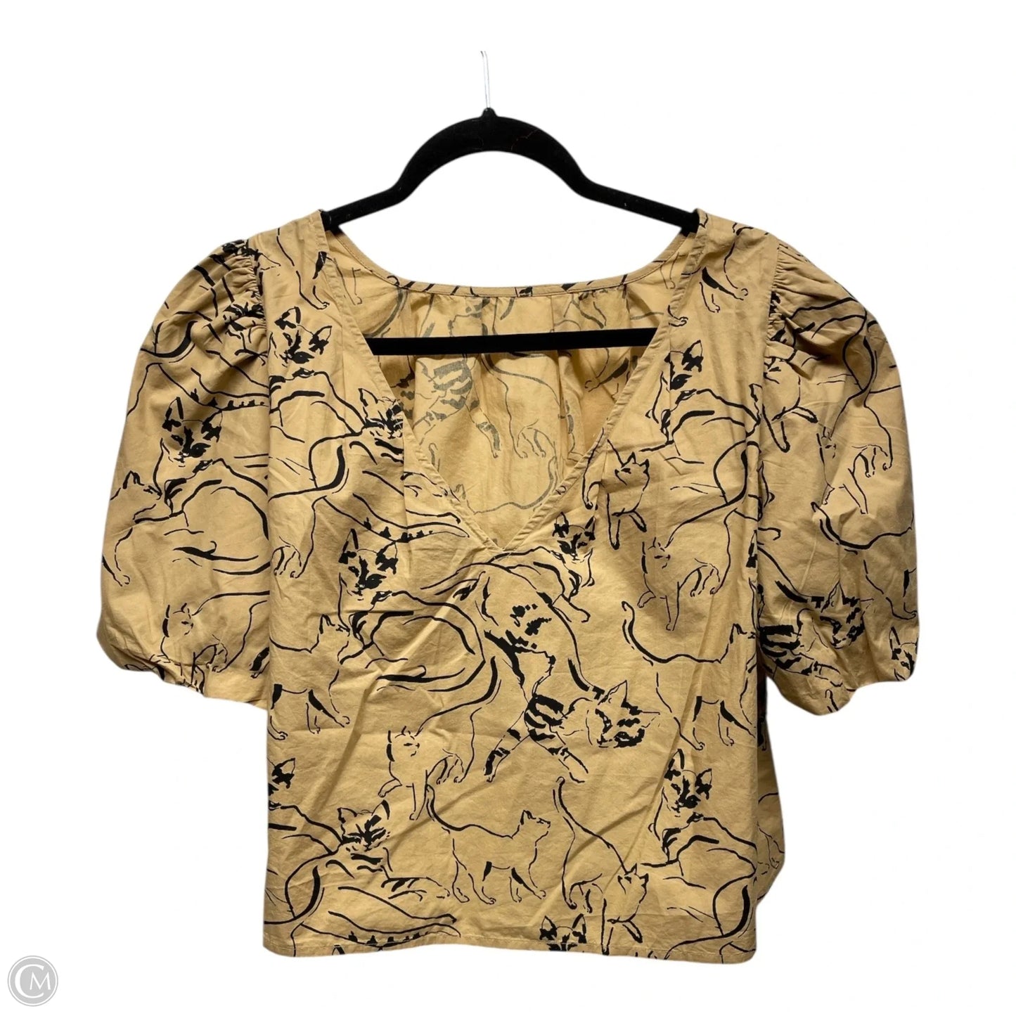 Top Short Sleeve By Maeve In Black & Brown, Size: S