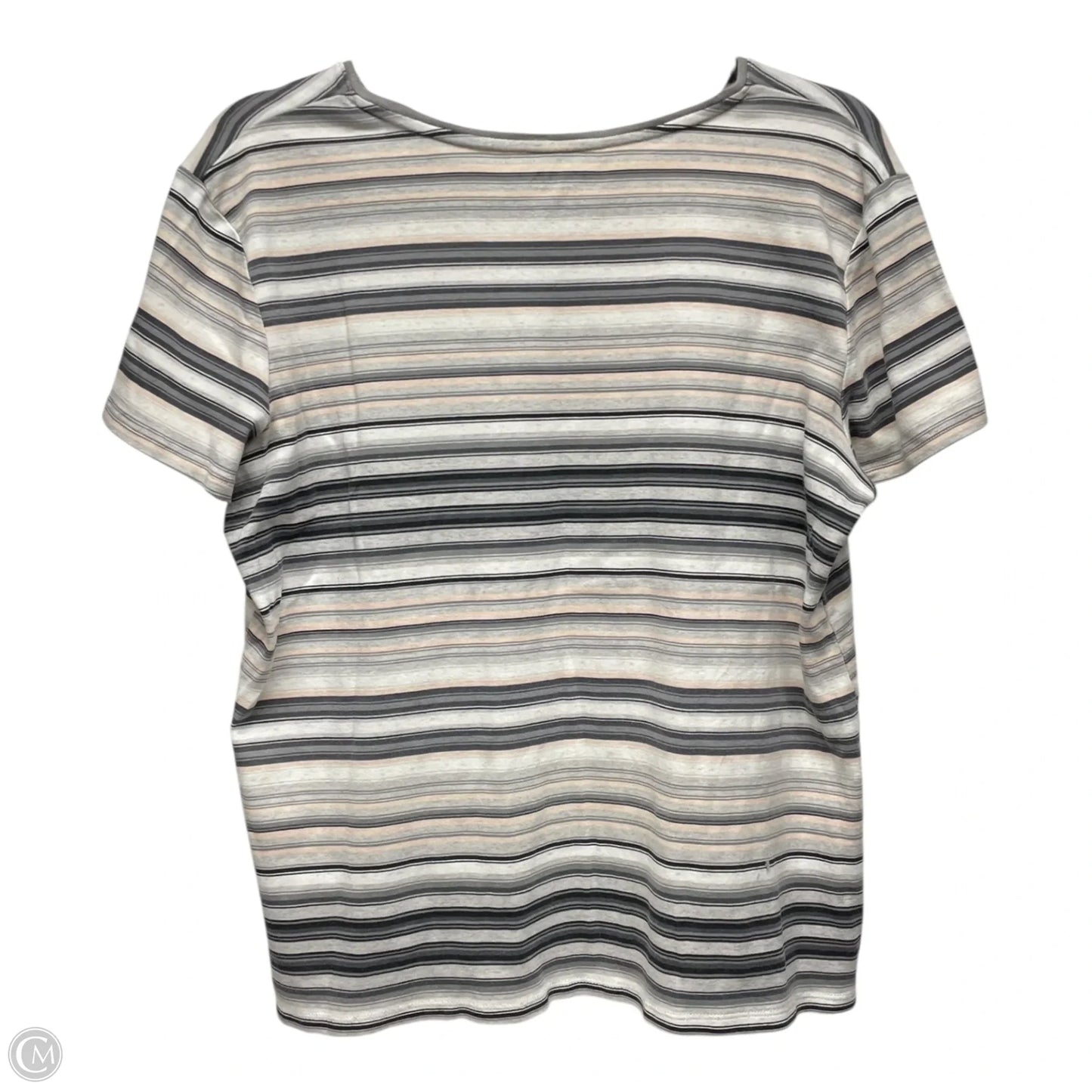Top Short Sleeve By Croft And Barrow In Striped Pattern, Size: L