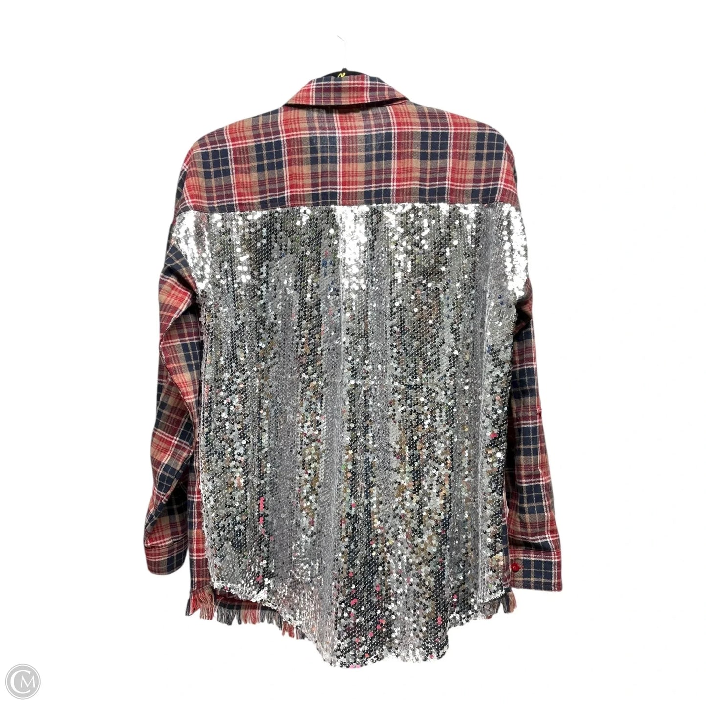 Top Long Sleeve By Andree By Unit In Plaid Pattern, Size: S