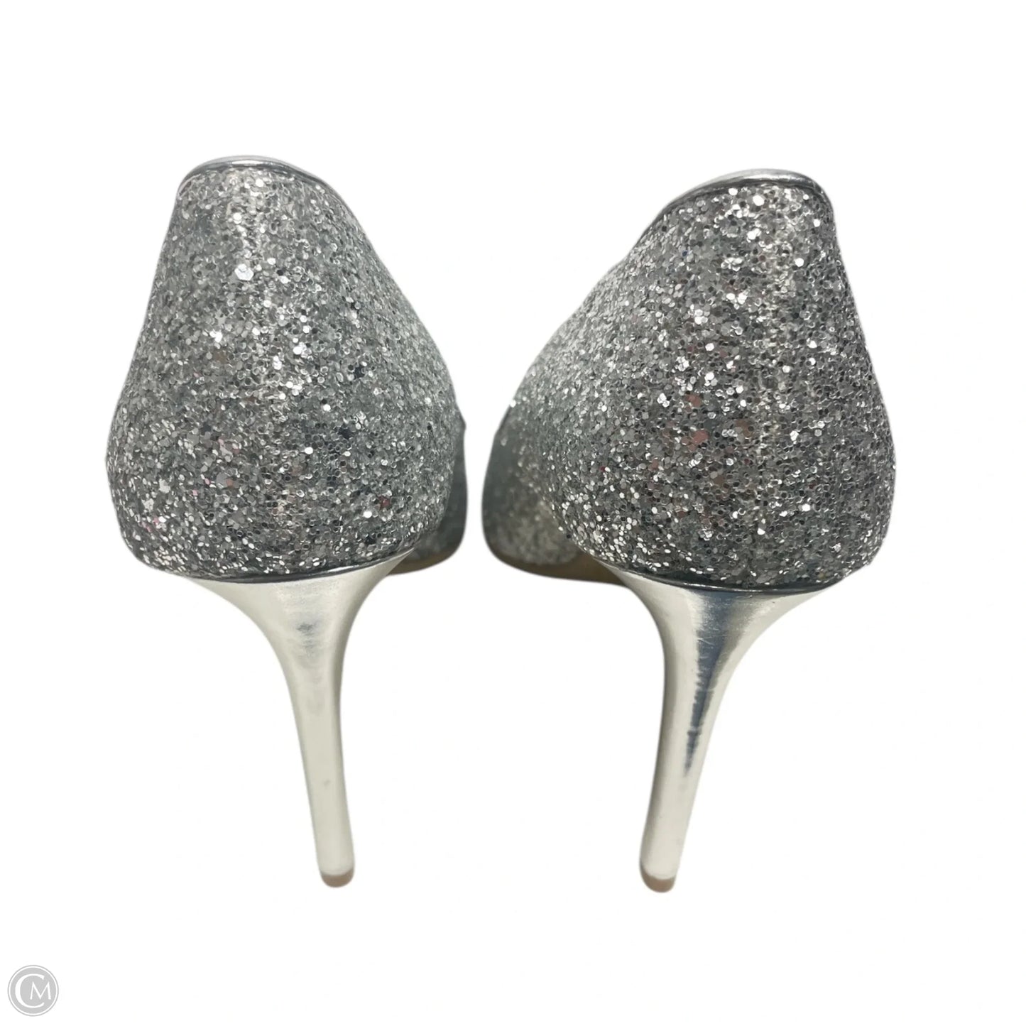Shoes Heels Stiletto By Christian Siriano In Silver, Size: 8