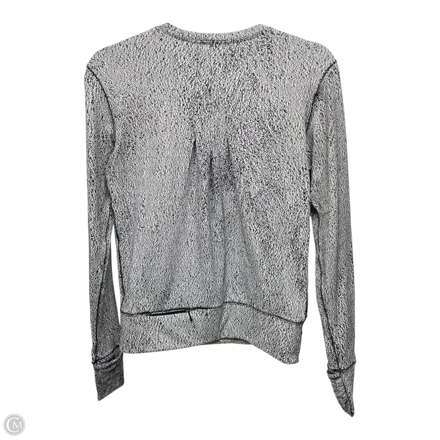 Athletic Top Long Sleeve Crewneck By Lululemon In Black & White, Size: S