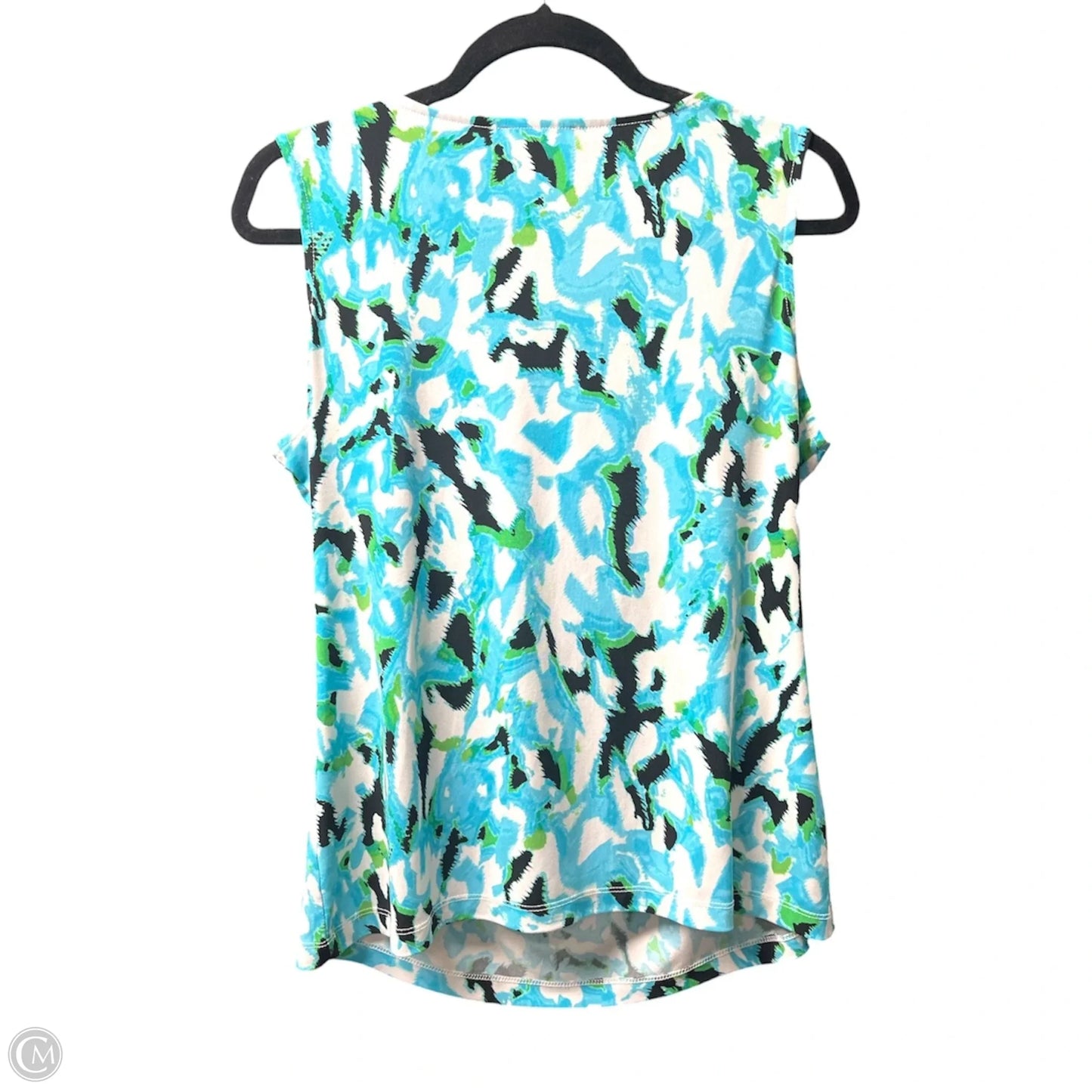 Top Sleeveless By Calvin Klein In Blue & Green, Size: L