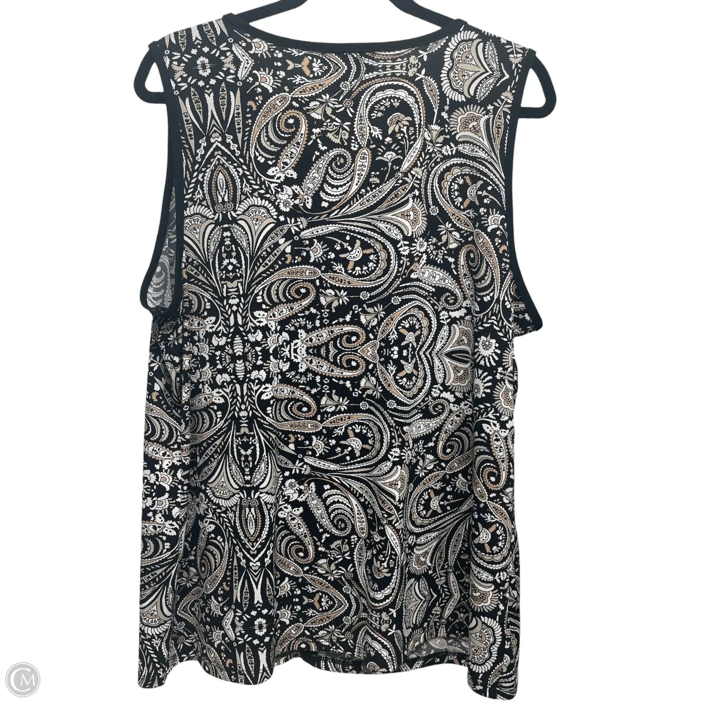 Top Sleeveless By Liz Claiborne In Black & Brown, Size: Xl