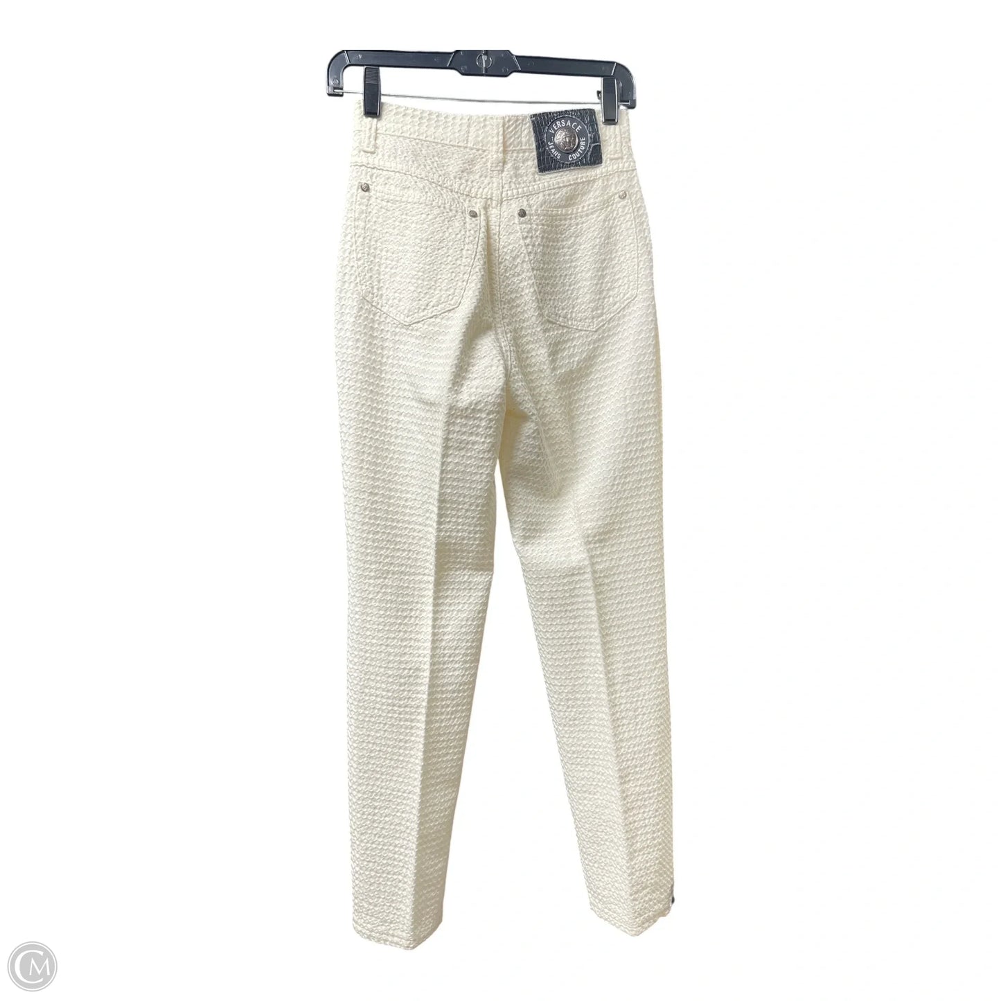 Pants Luxury Designer By Versace In Ivory, Size: 4