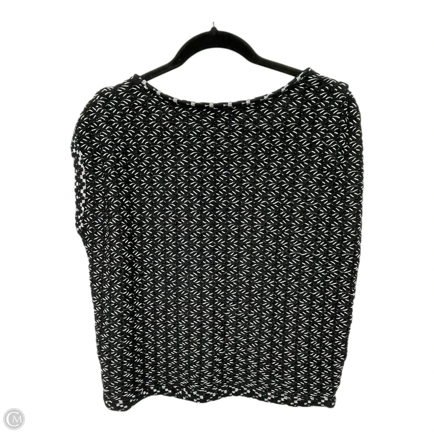 Sweater Short Sleeve By Clothes Mentor In Black & White, Size: M