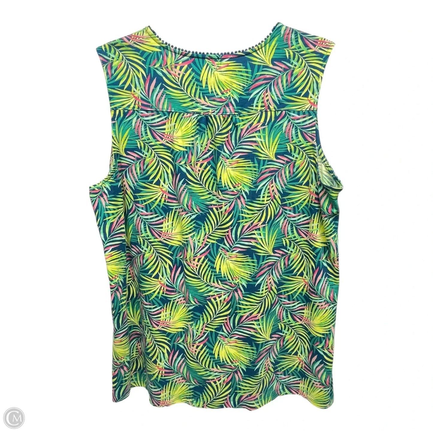 Top Sleeveless By Lands End In Tropical Print, Size: Xl