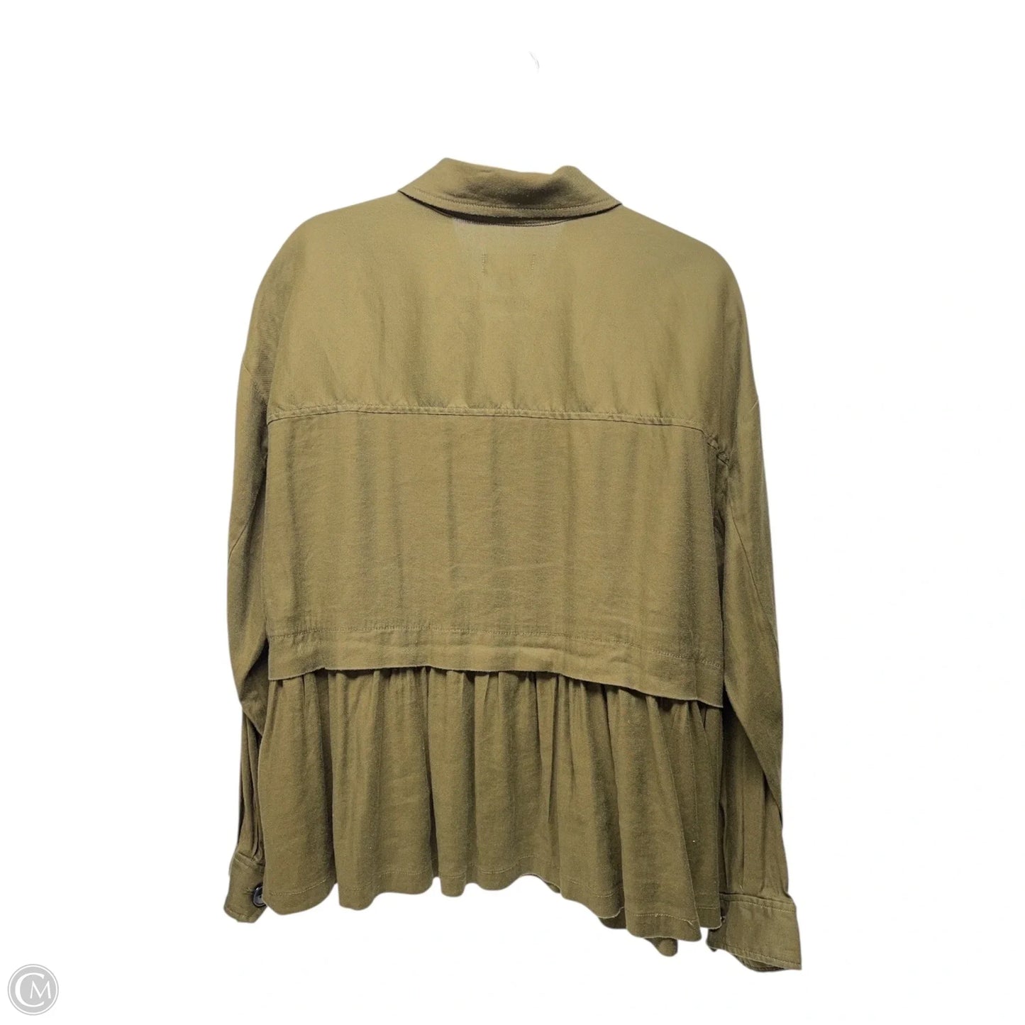 Jacket Shirt By Maeve In Green, Size: L