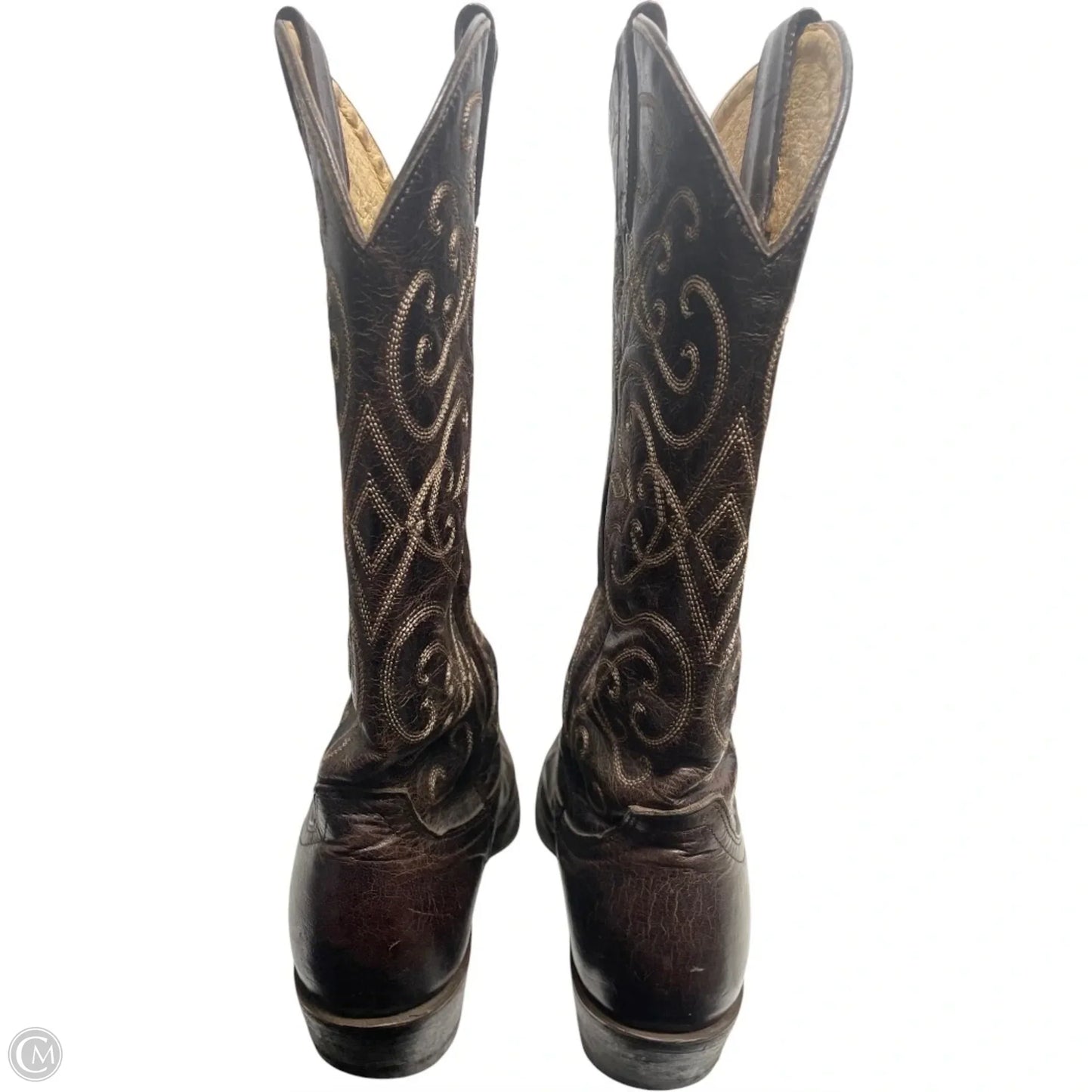 Boots Western By CAVENDERS In Brown & Cream, Size: 6.5