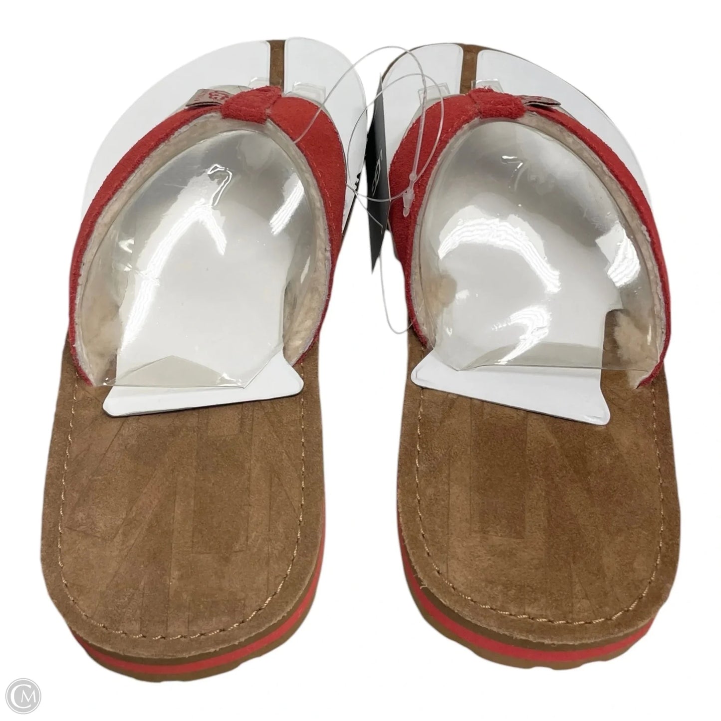 Shoes Designer By Ugg In Brown & Red, Size: 7