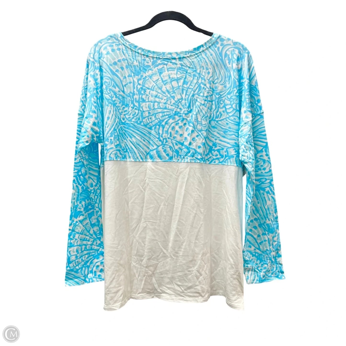 Top Long Sleeve By Lilly Pulitzer In Blue & White, Size: L