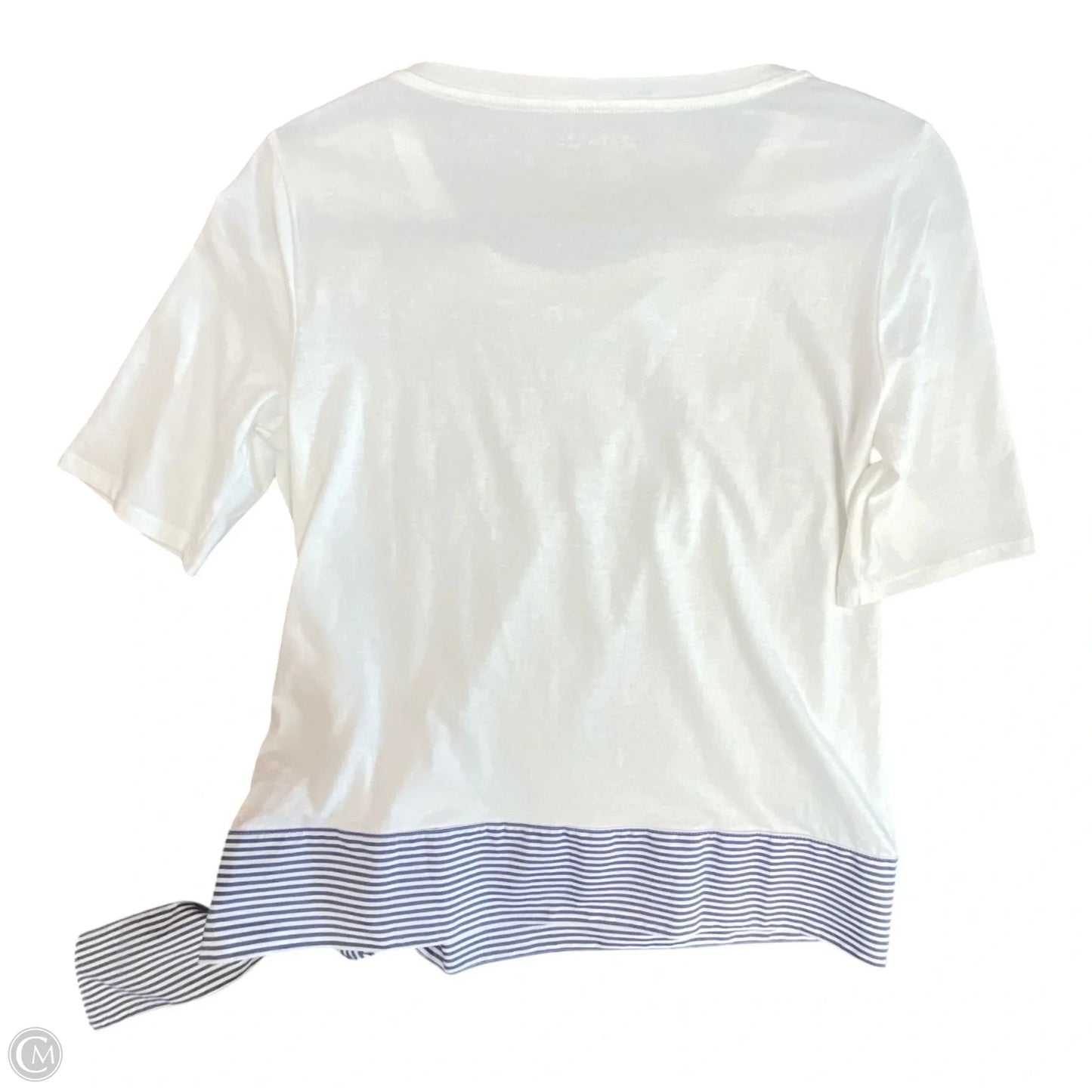 Top Short Sleeve By Talbots In Blue & White, Size: Xs