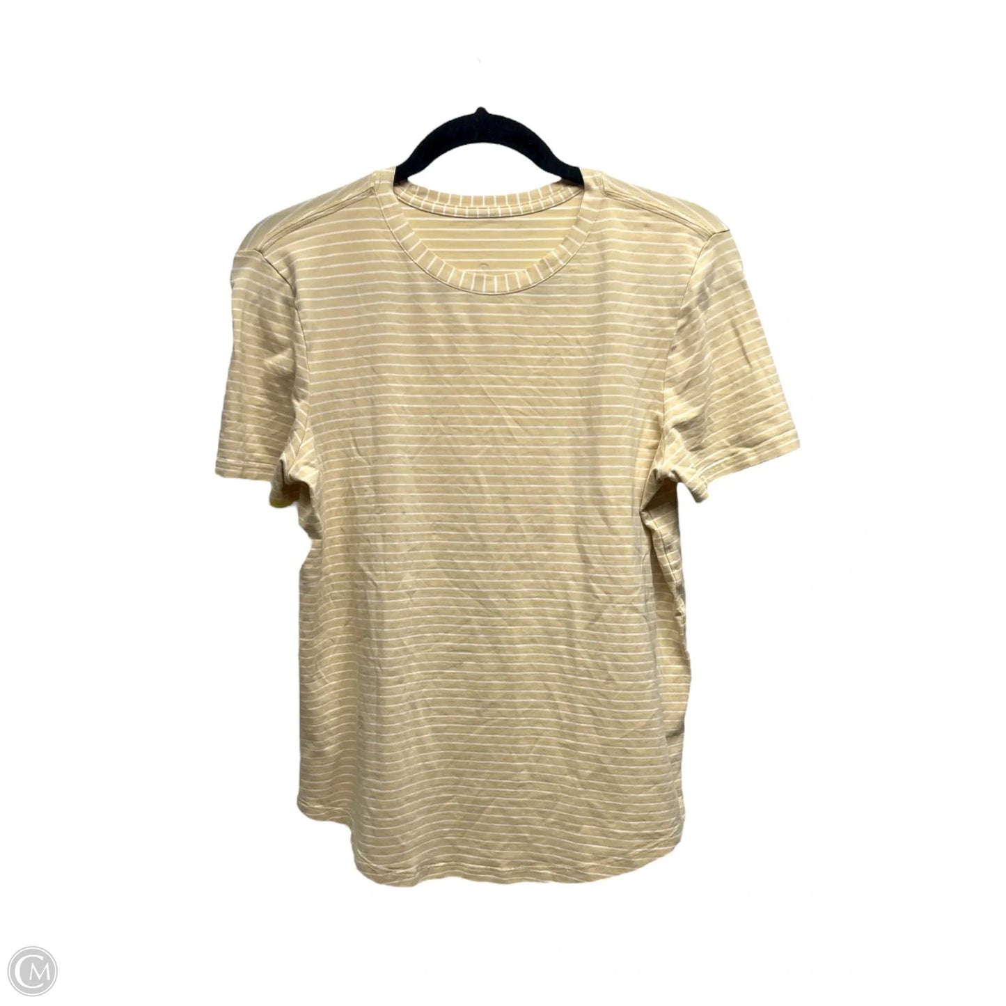 Athletic Top Short Sleeve By Lululemon In Striped Pattern, Size: S