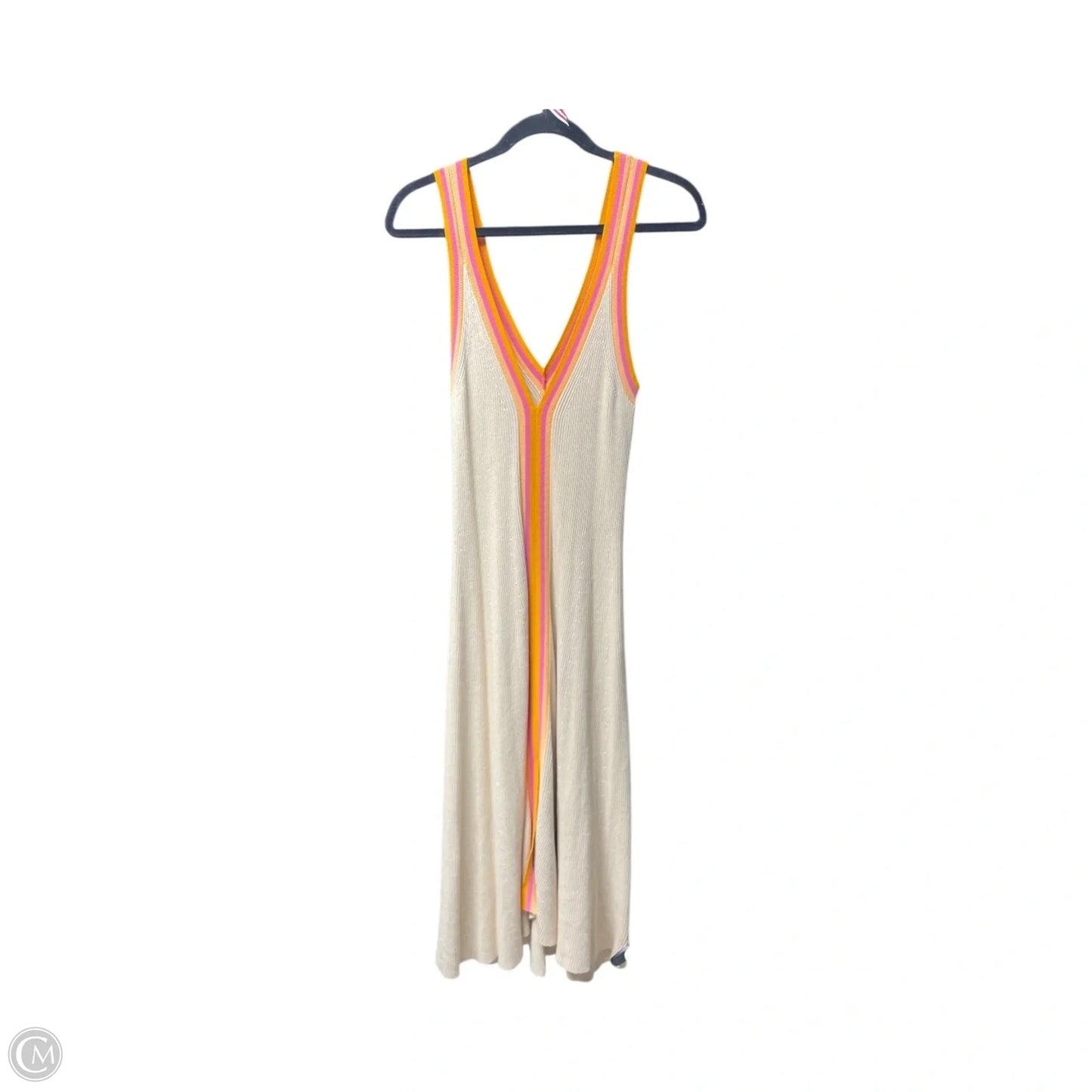 Dress Designer By Sandro In Cream & Orange, Size: L