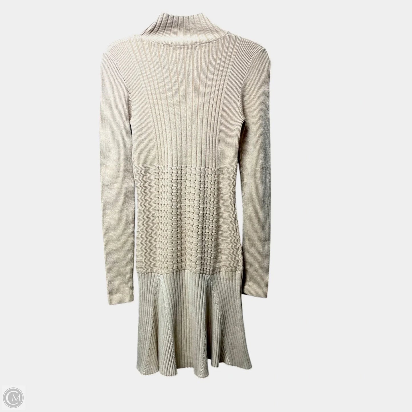 Dress Sweater By Lacoste In Tan, Size: S