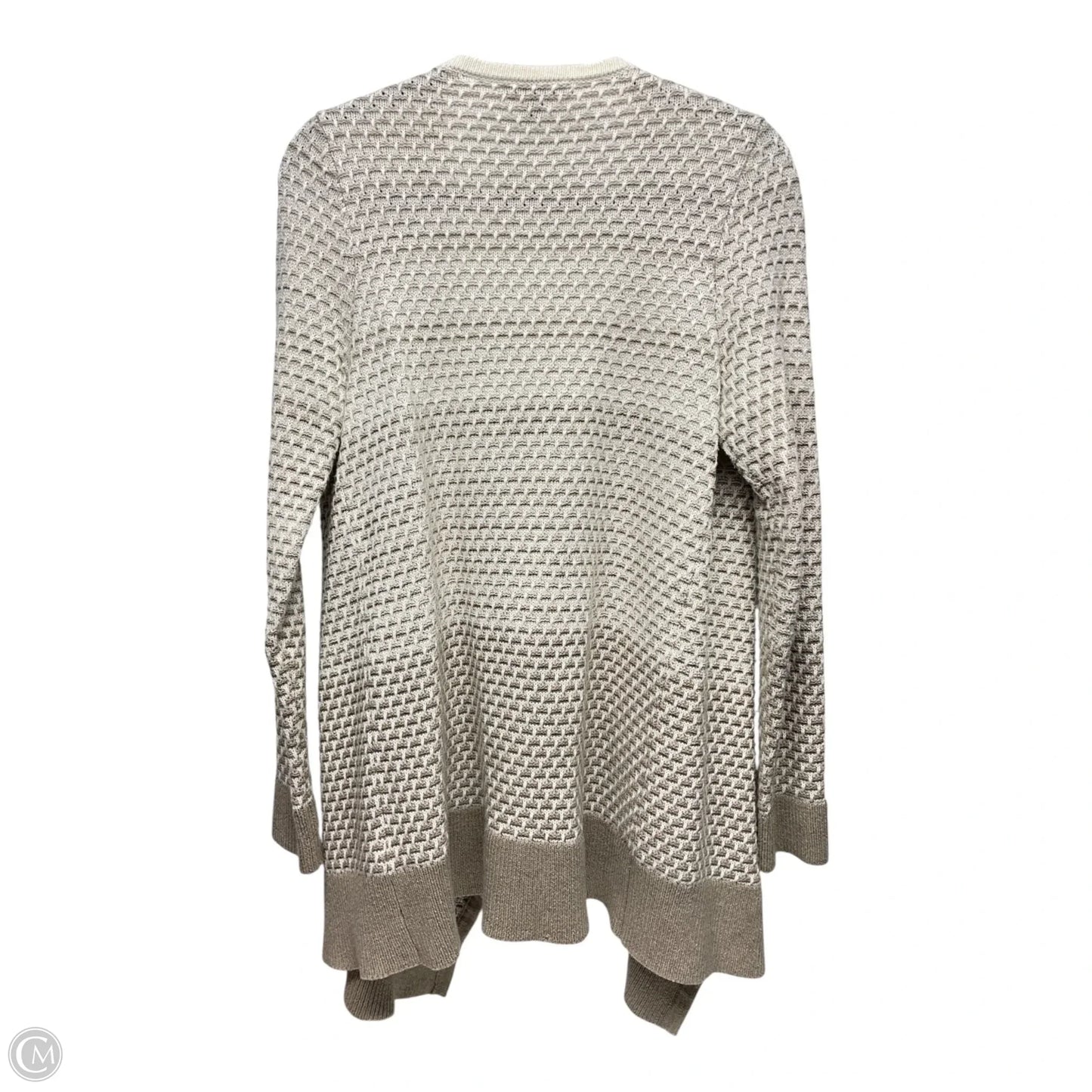 Sweater Cardigan By Banana Republic In Tan & White, Size: S