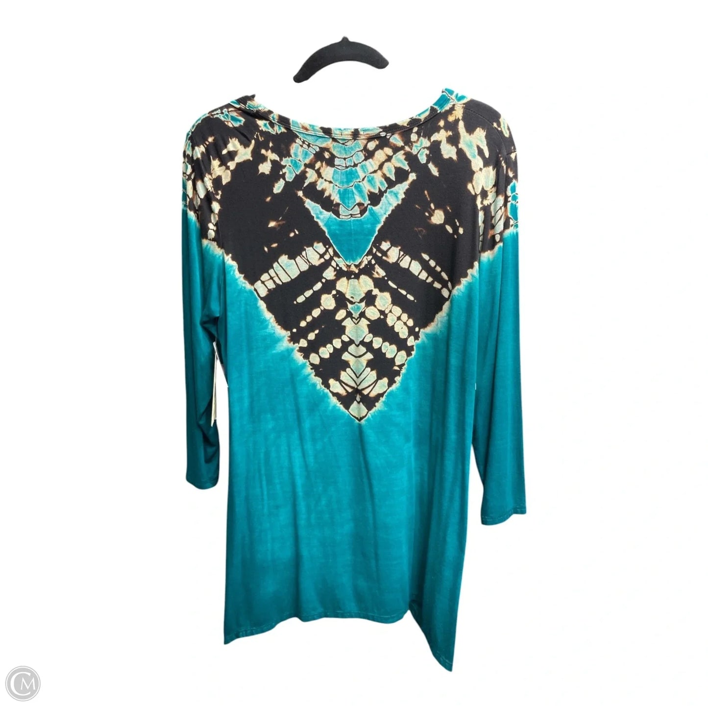 Top Long Sleeve By Reba In Tie Dye Print, Size: L