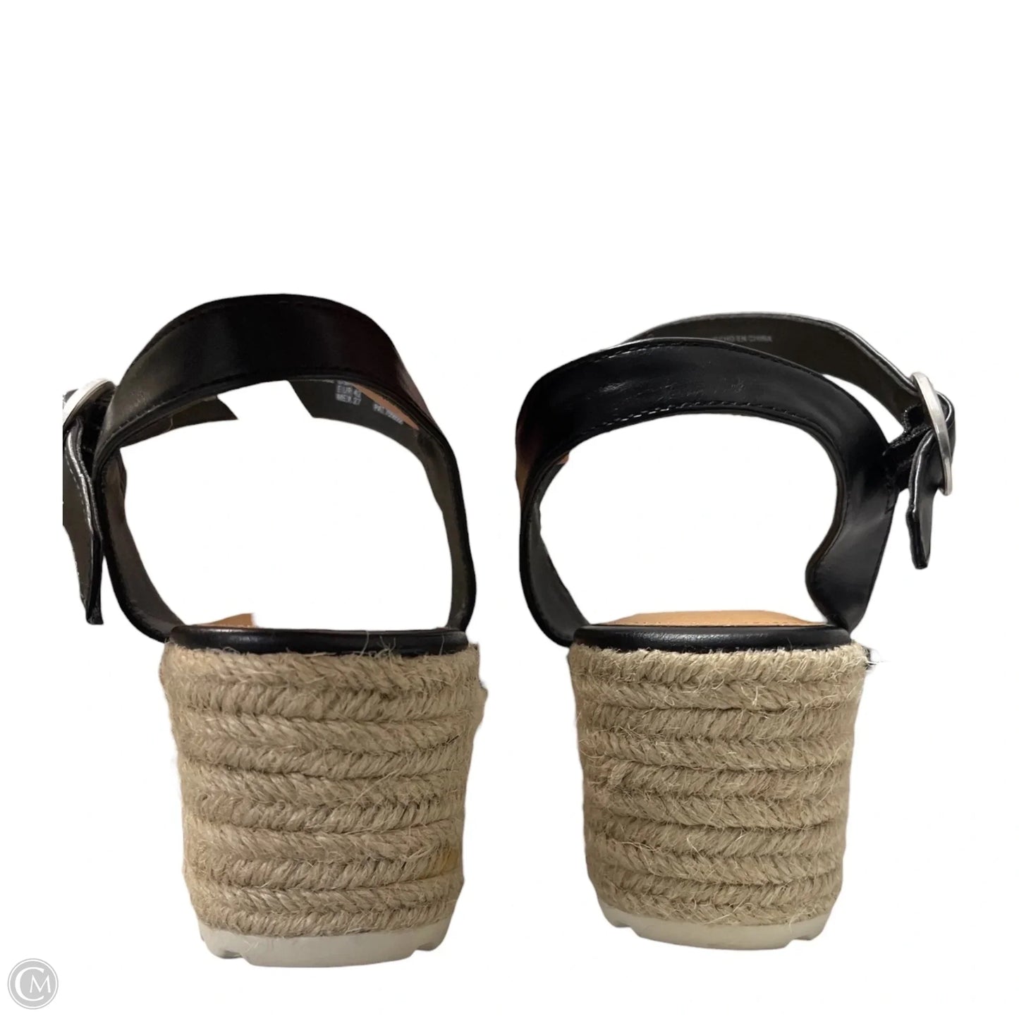 Shoes Heels Wedge By Time And Tru In Black & Tan, Size: 10